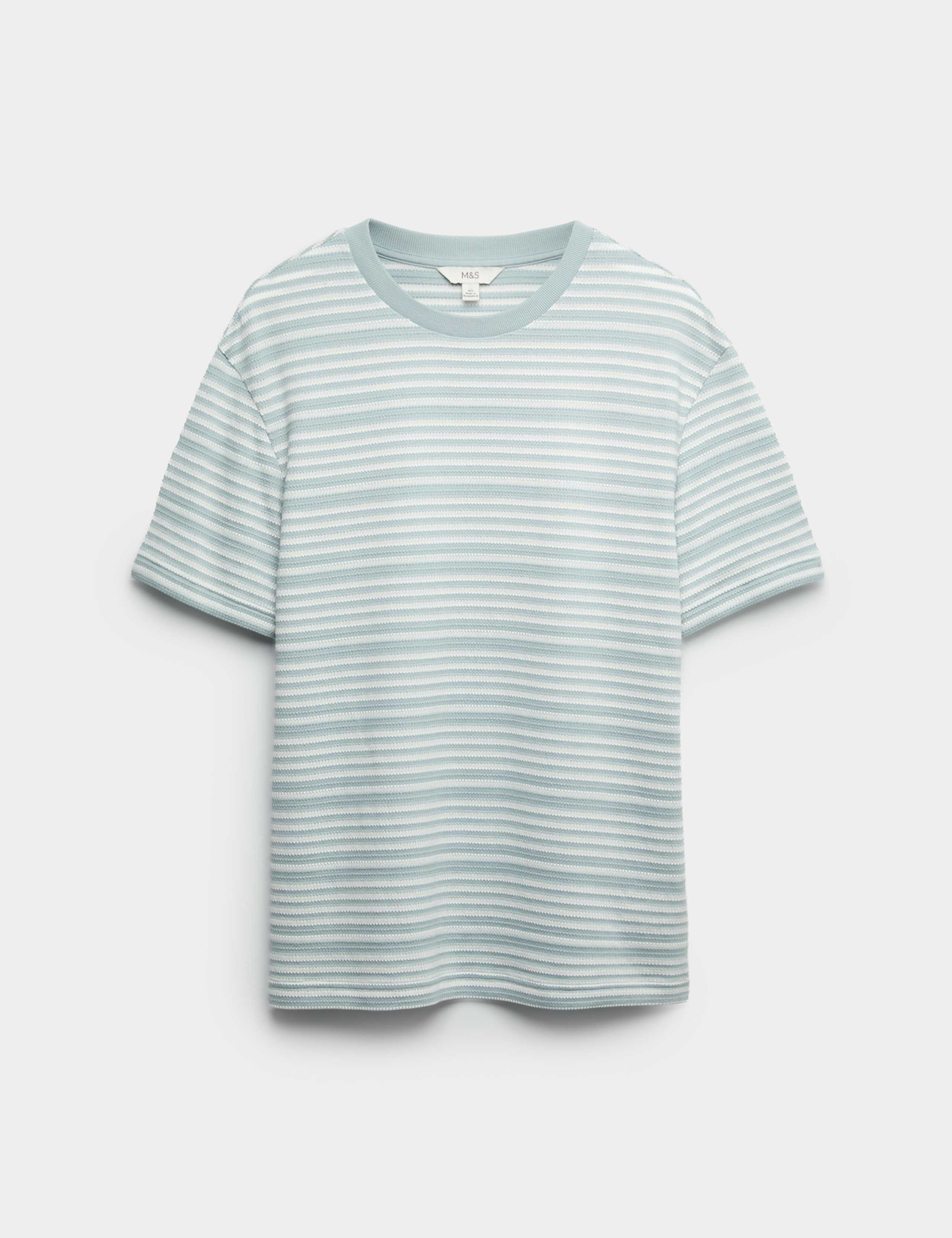 Relaxed Fit Cotton Rich Textured Striped T-Shirt 1 of 1