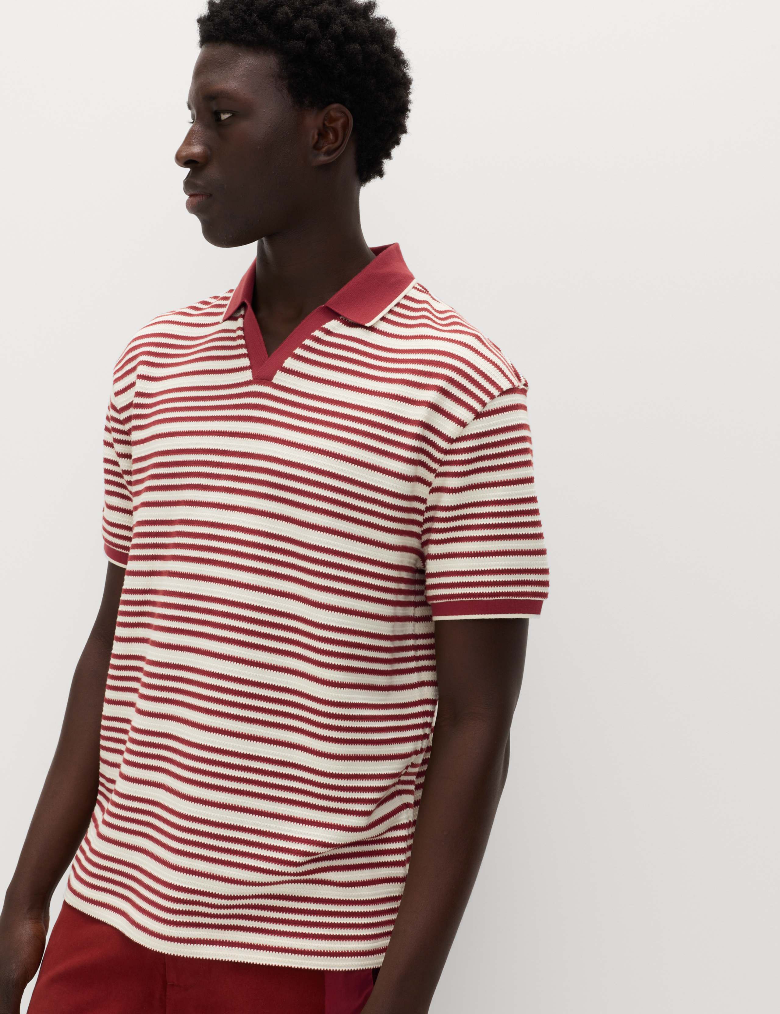 Relaxed Fit Cotton Rich Textured Polo Shirt 1 of 5