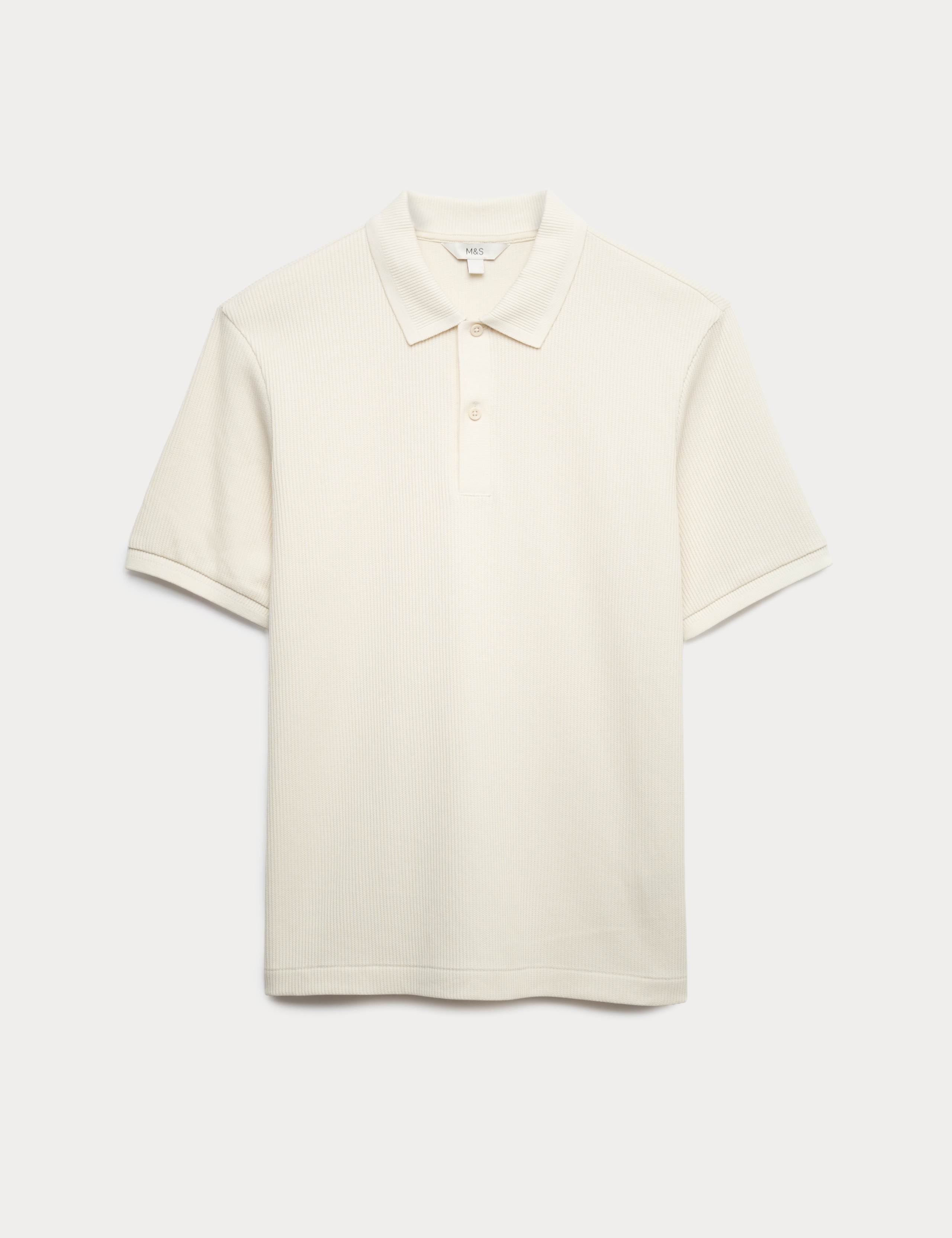 Pure Cotton Textured Polo Shirt 2 of 6