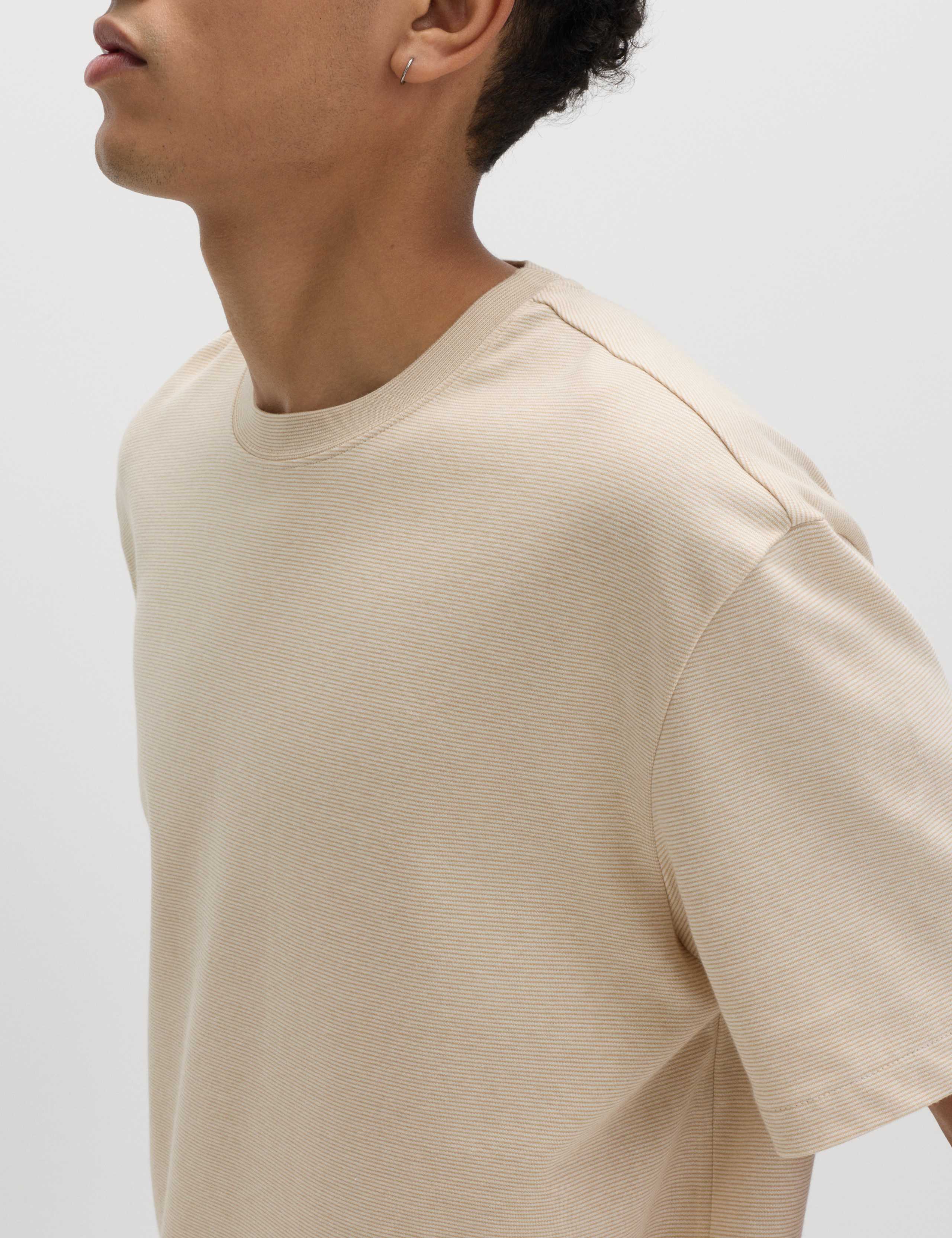 Cotton Rich Ultimate Performance Striped T-Shirt 3 of 5