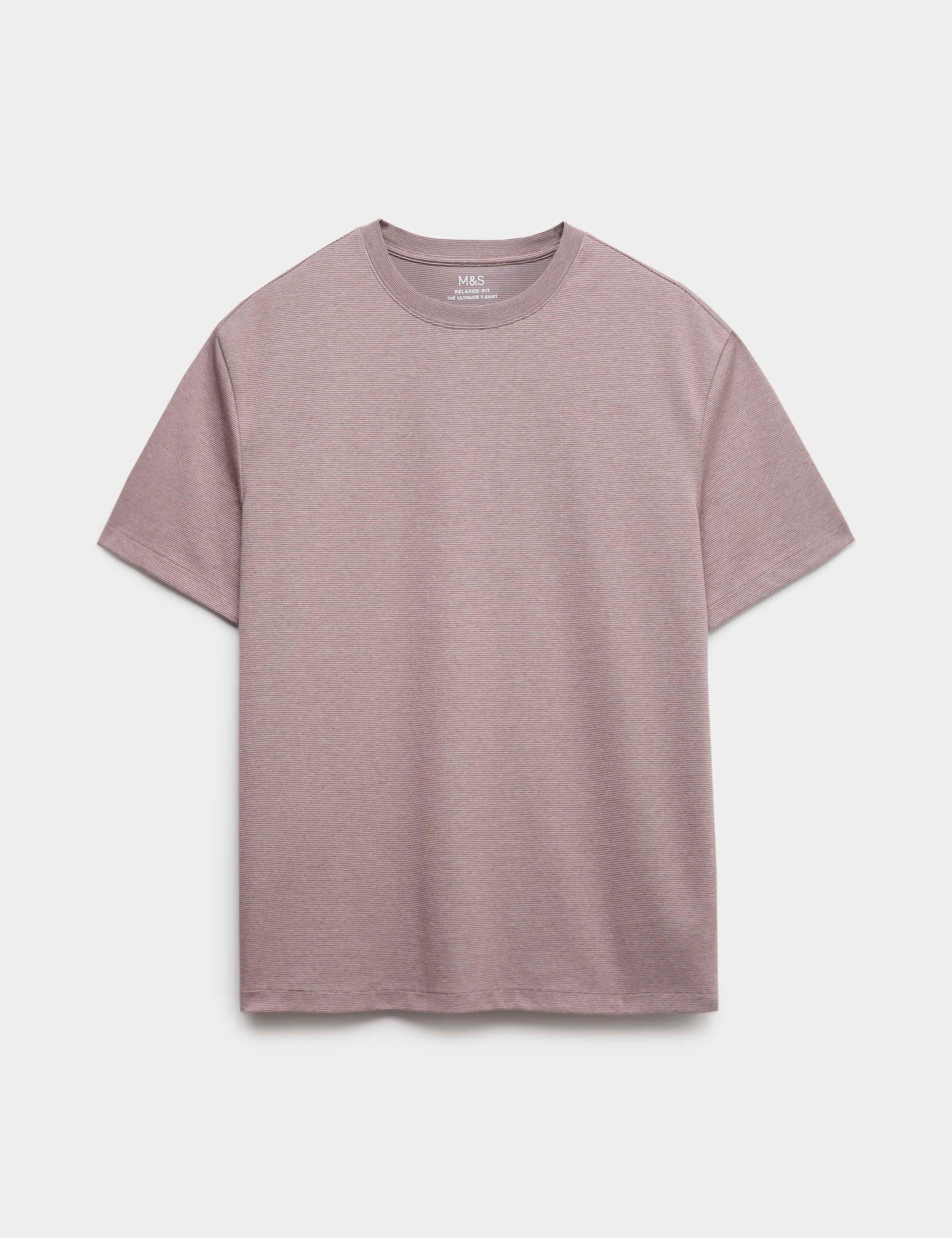 Relaxed Fit Cotton Rich Ultimate Performance Striped T-Shirt 2 of 5
