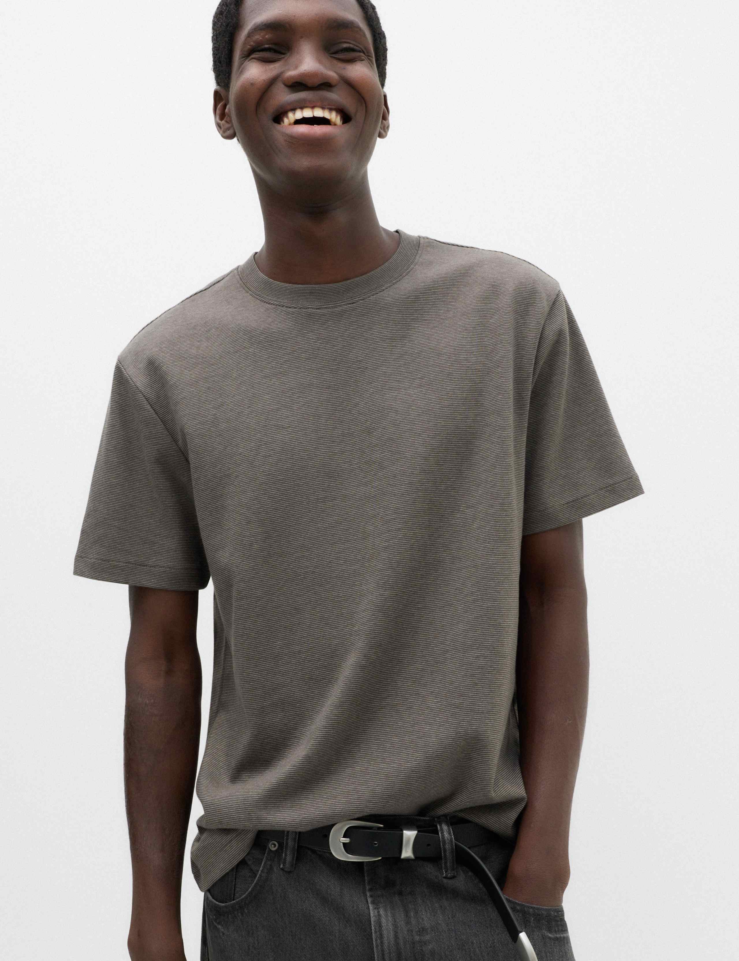 Relaxed Fit Cotton Rich Ultimate Performance Striped T-Shirt 1 of 5