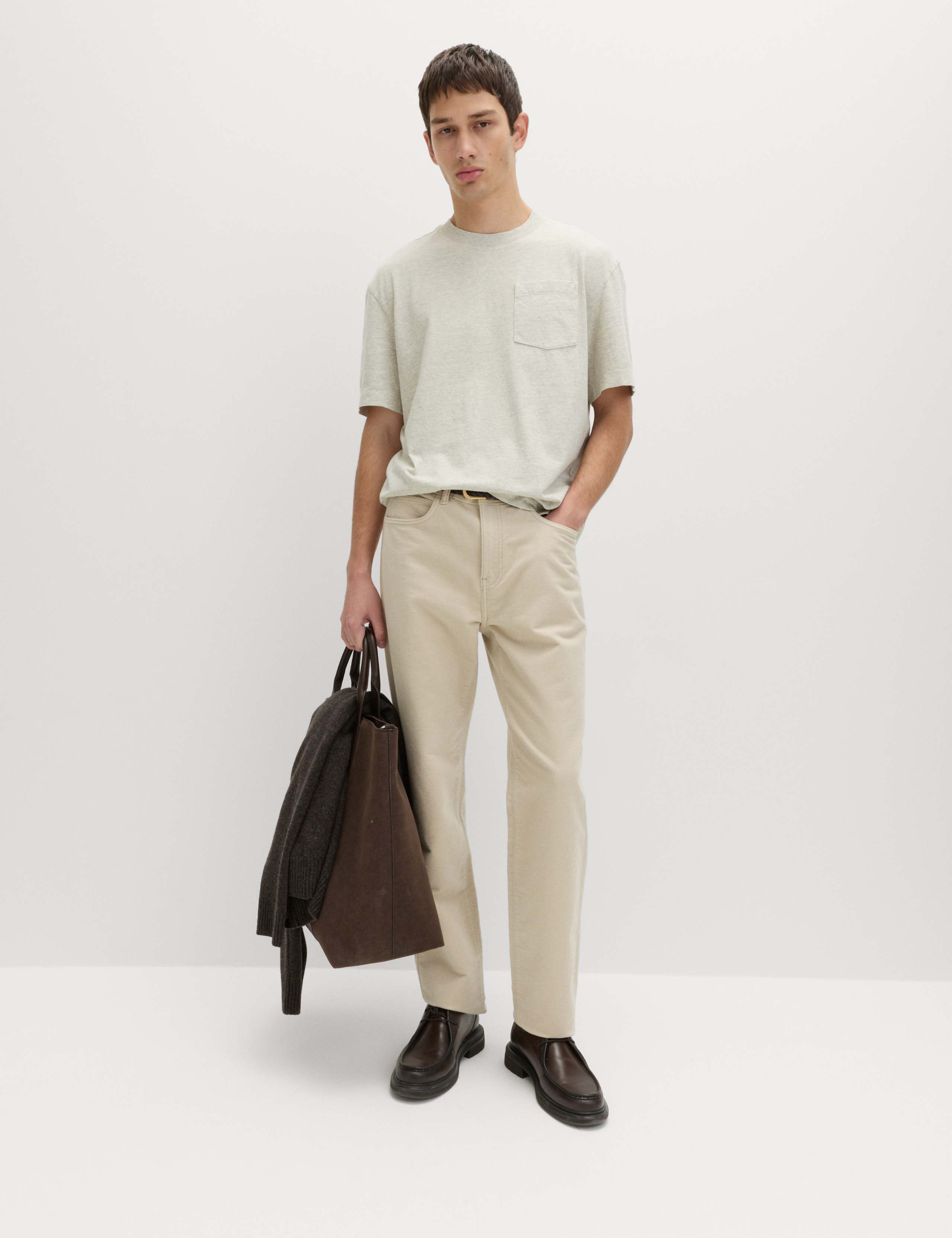 Relaxed Pure Cotton Garment Dyed T-Shirt 3 of 5