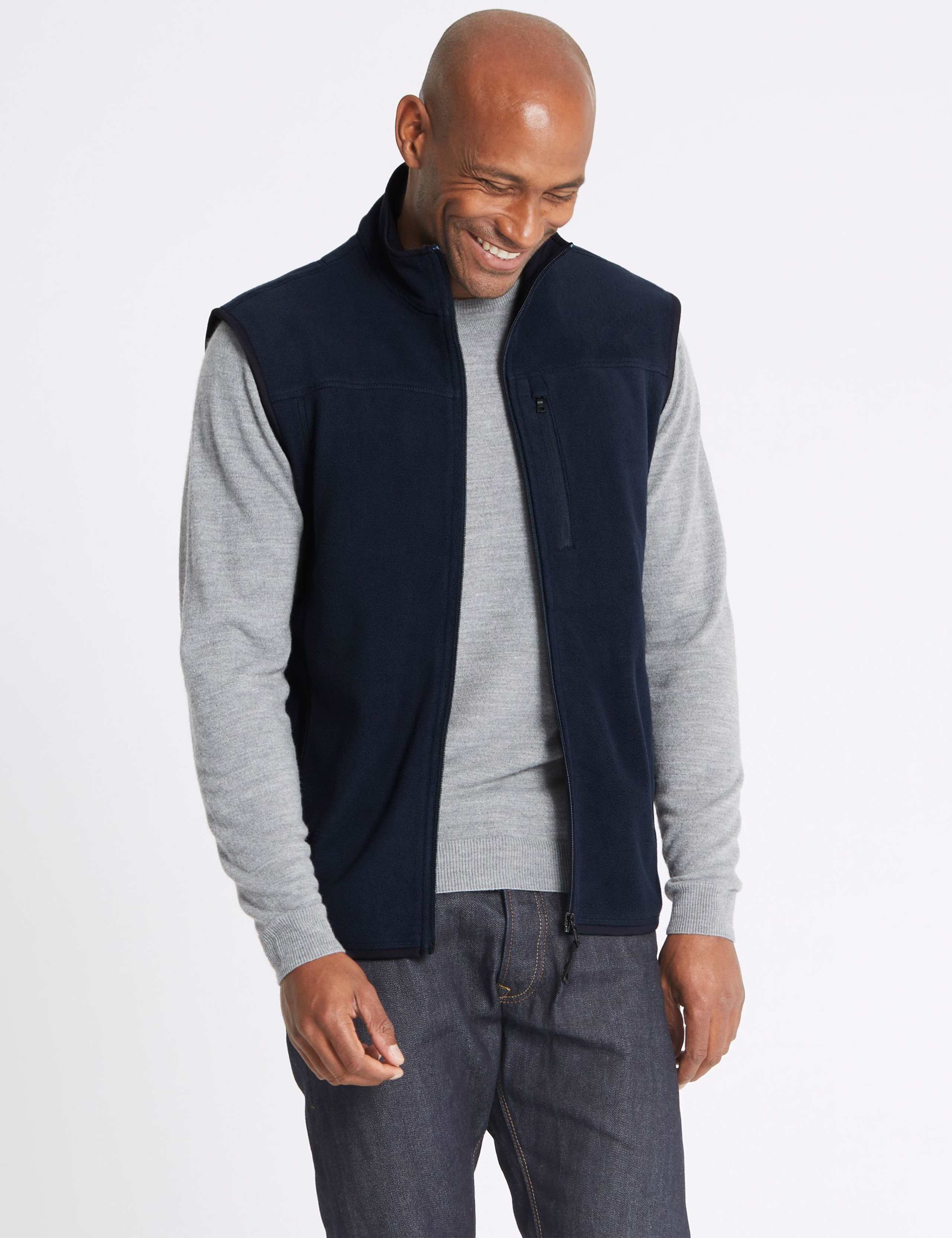 Textured Zip Up Fleece Jacket 1 of 4
