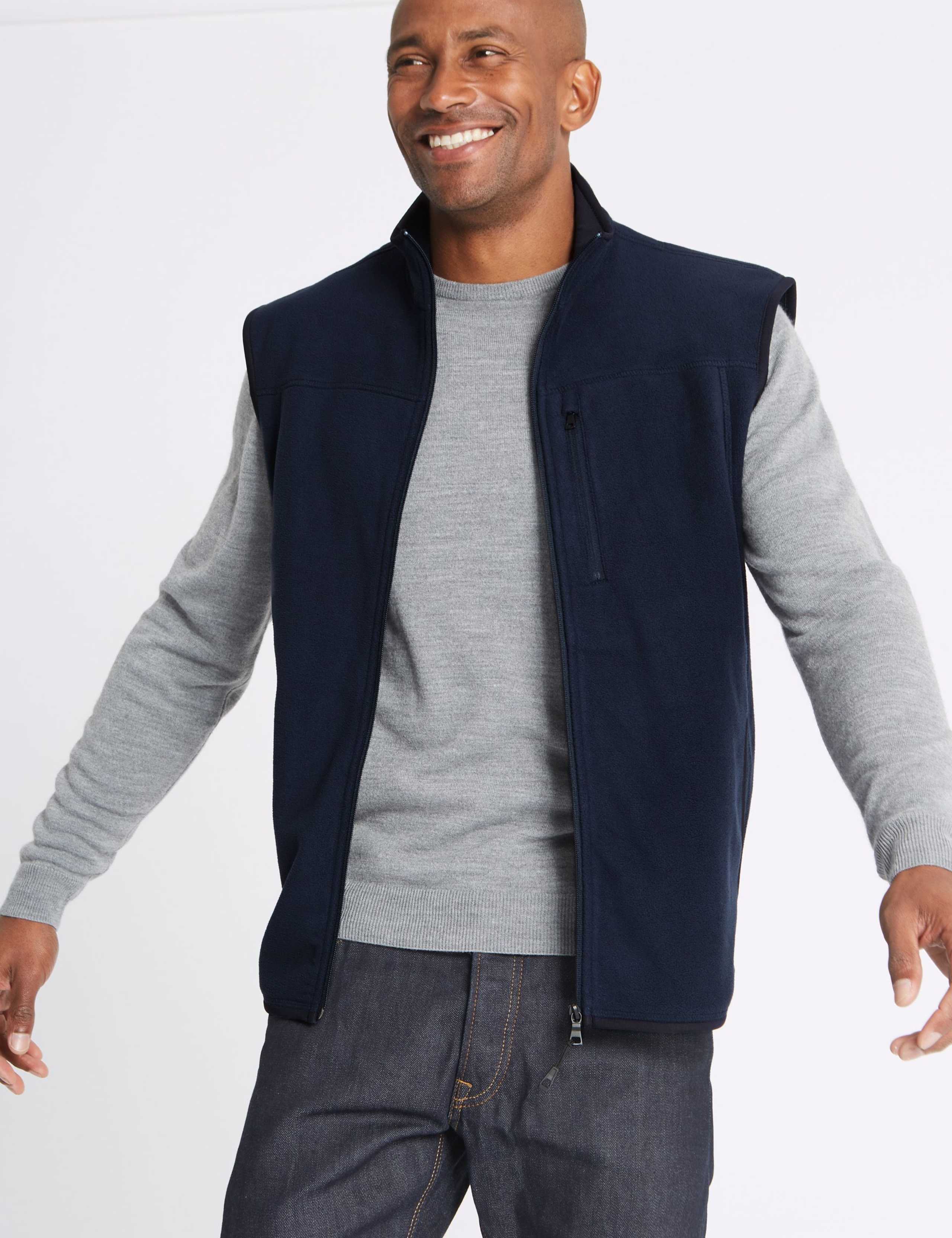 Textured Zip Up Fleece Jacket 3 of 4