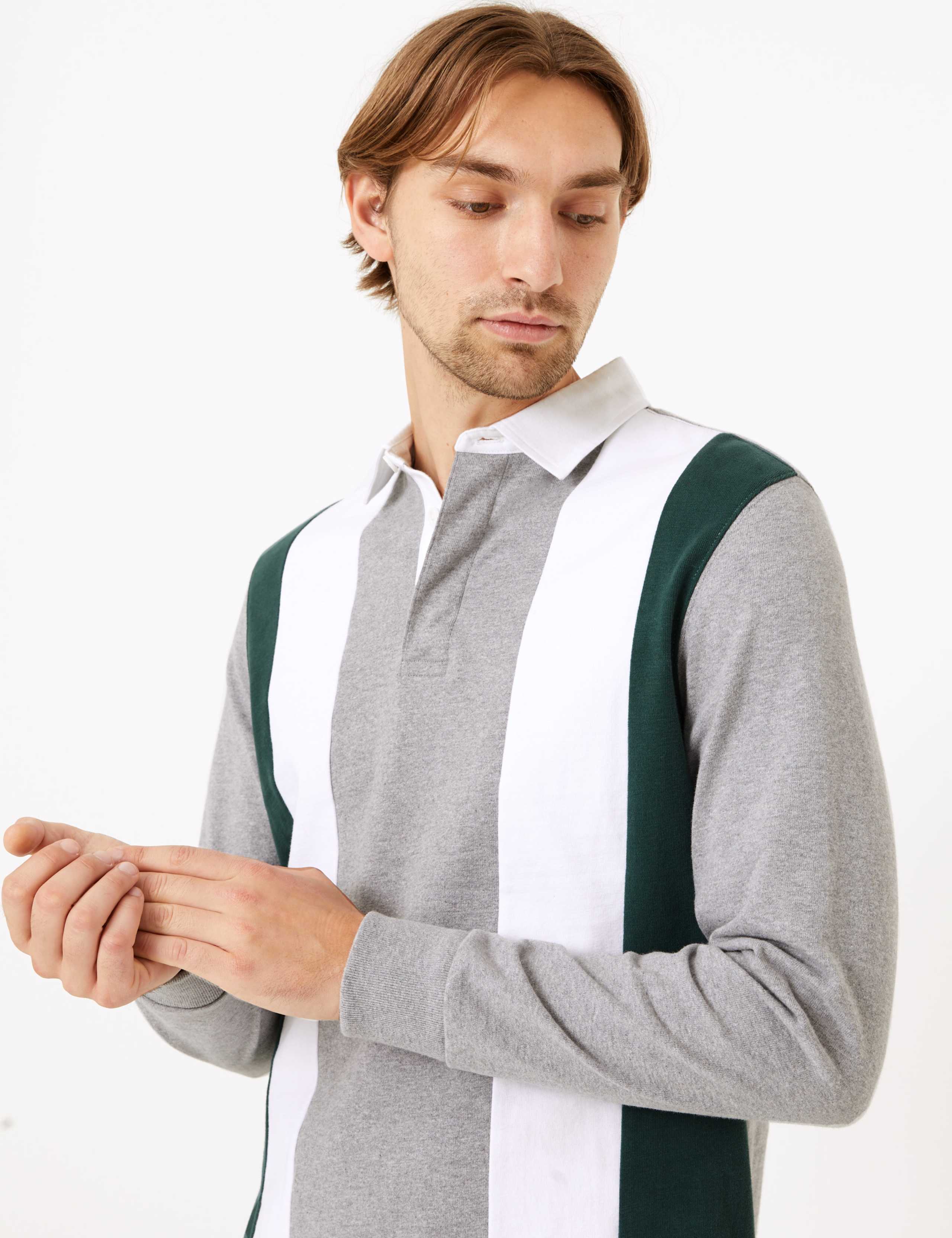 Pure Cotton Striped Rugby Shirt 3 of 4