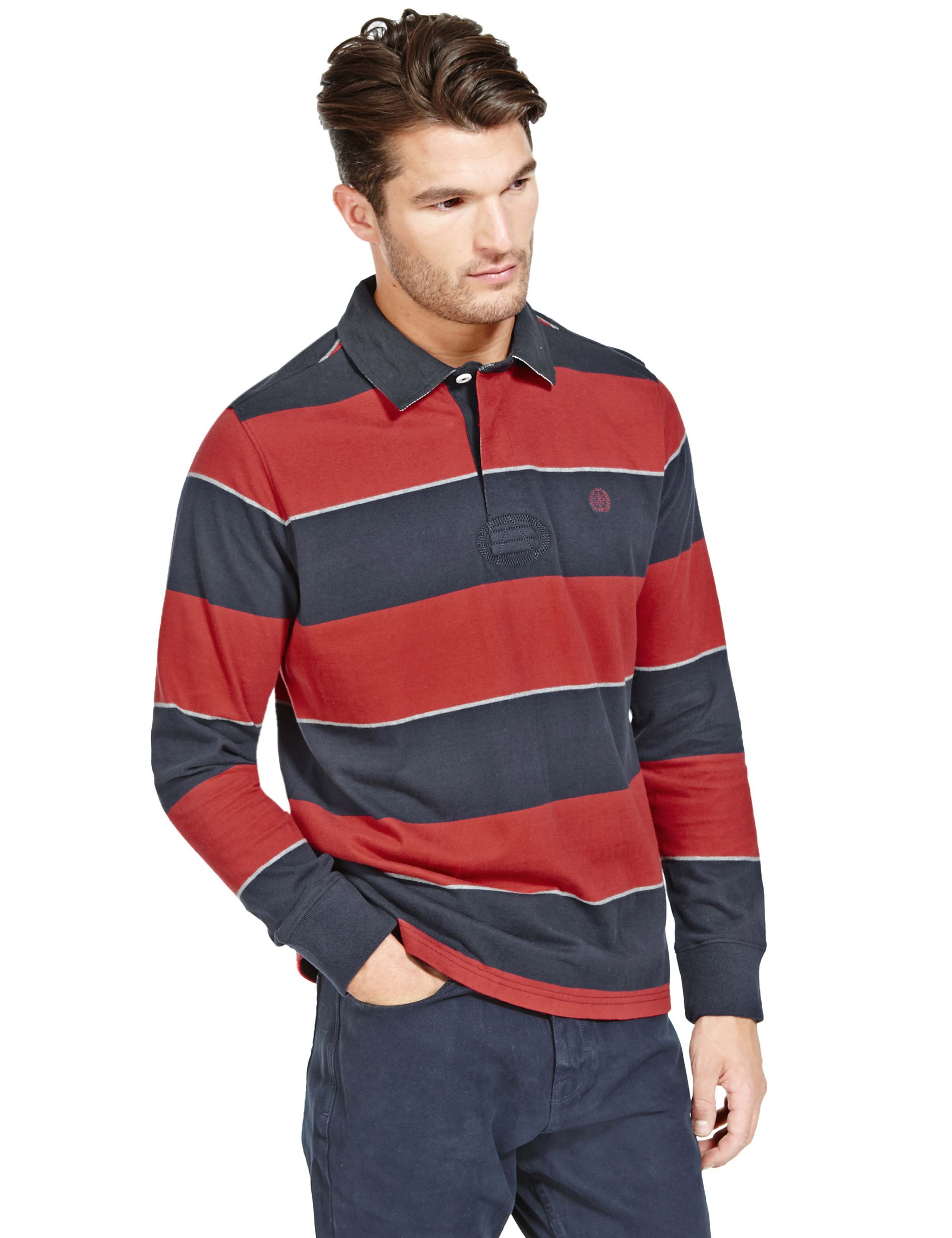 Pure Cotton Block Striped Rugby Top 1 of 5