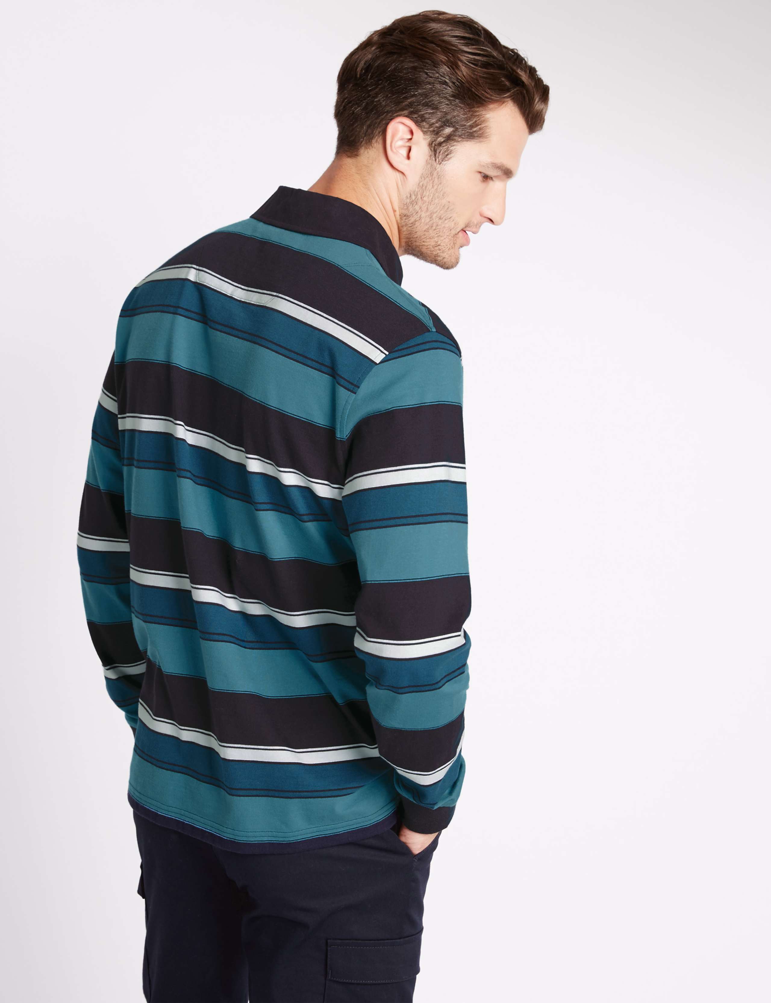 Pure Cotton Striped Rugby Top 2 of 3