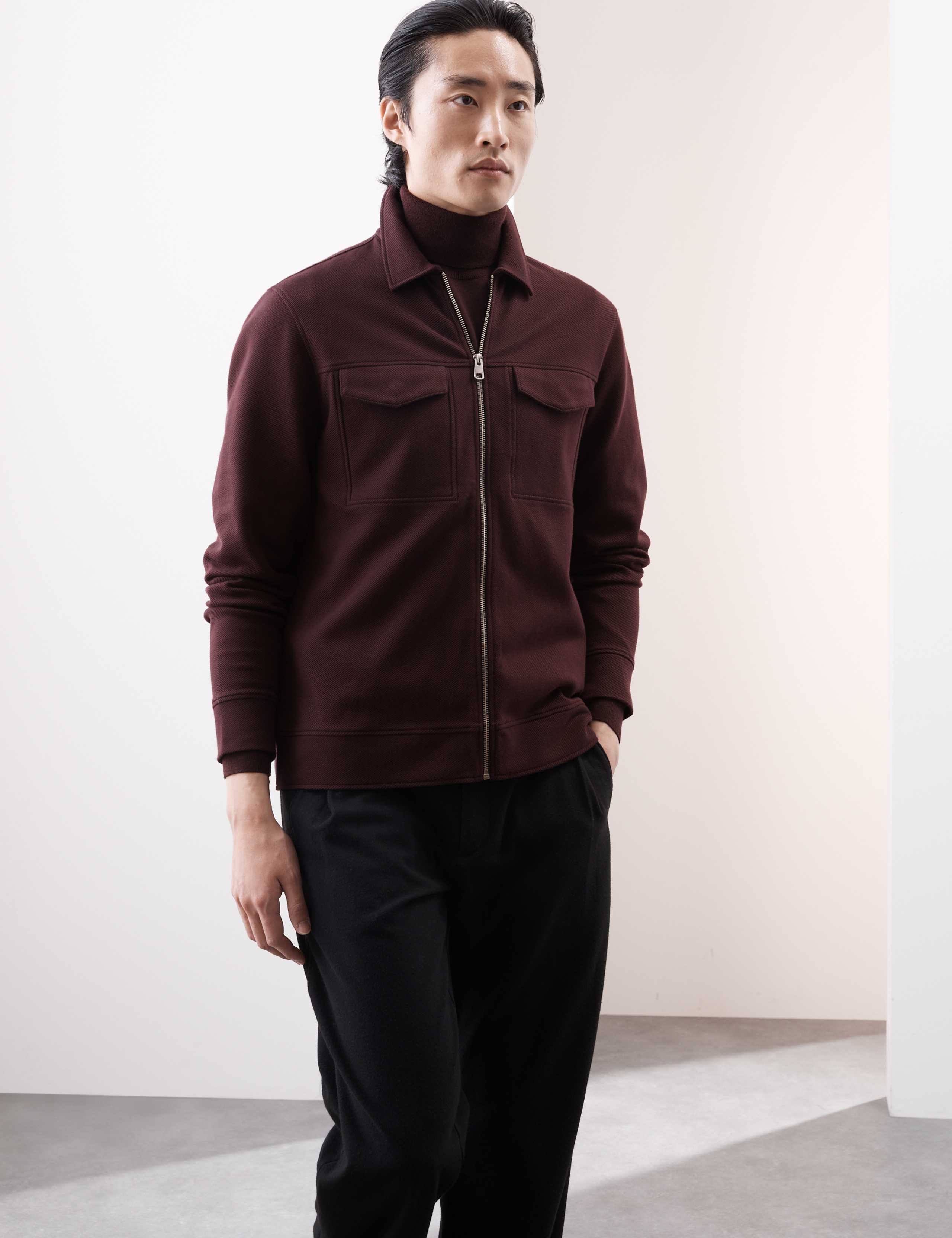 Cotton Rich Twill Textured Overshirt 1 of 7