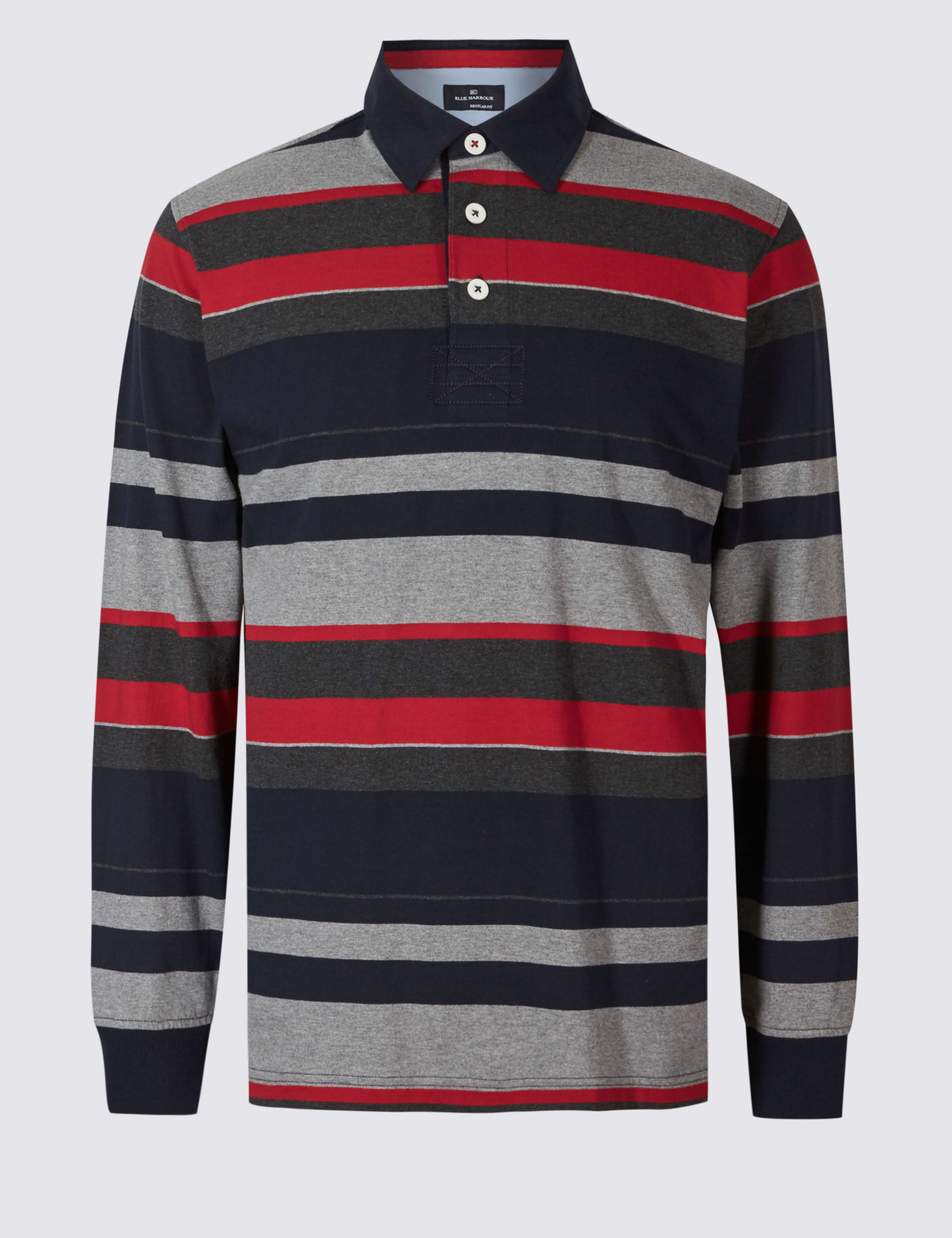 Pure Cotton Striped Rugby Top 2 of 3
