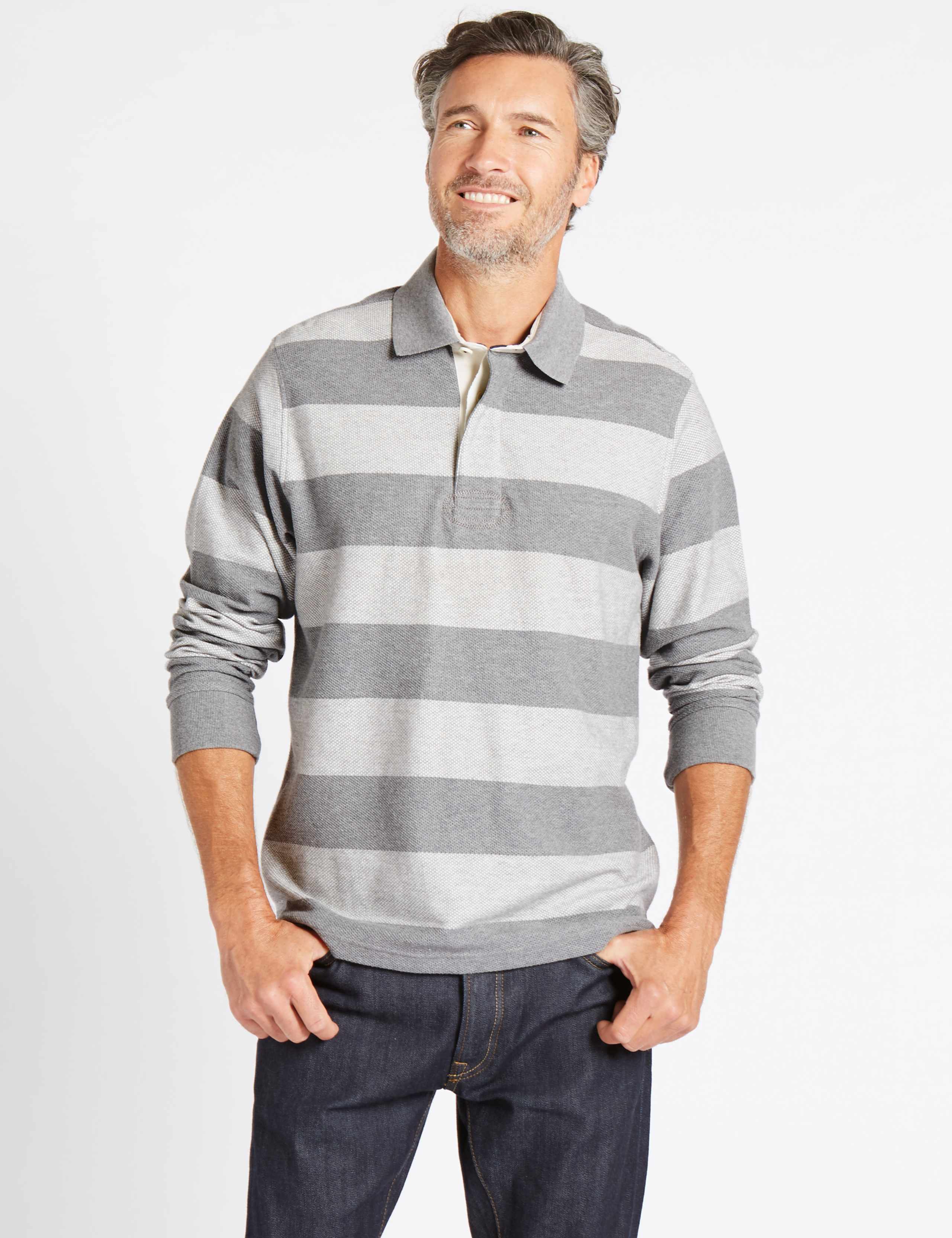 Pure Cotton Striped Rugby Top 1 of 5