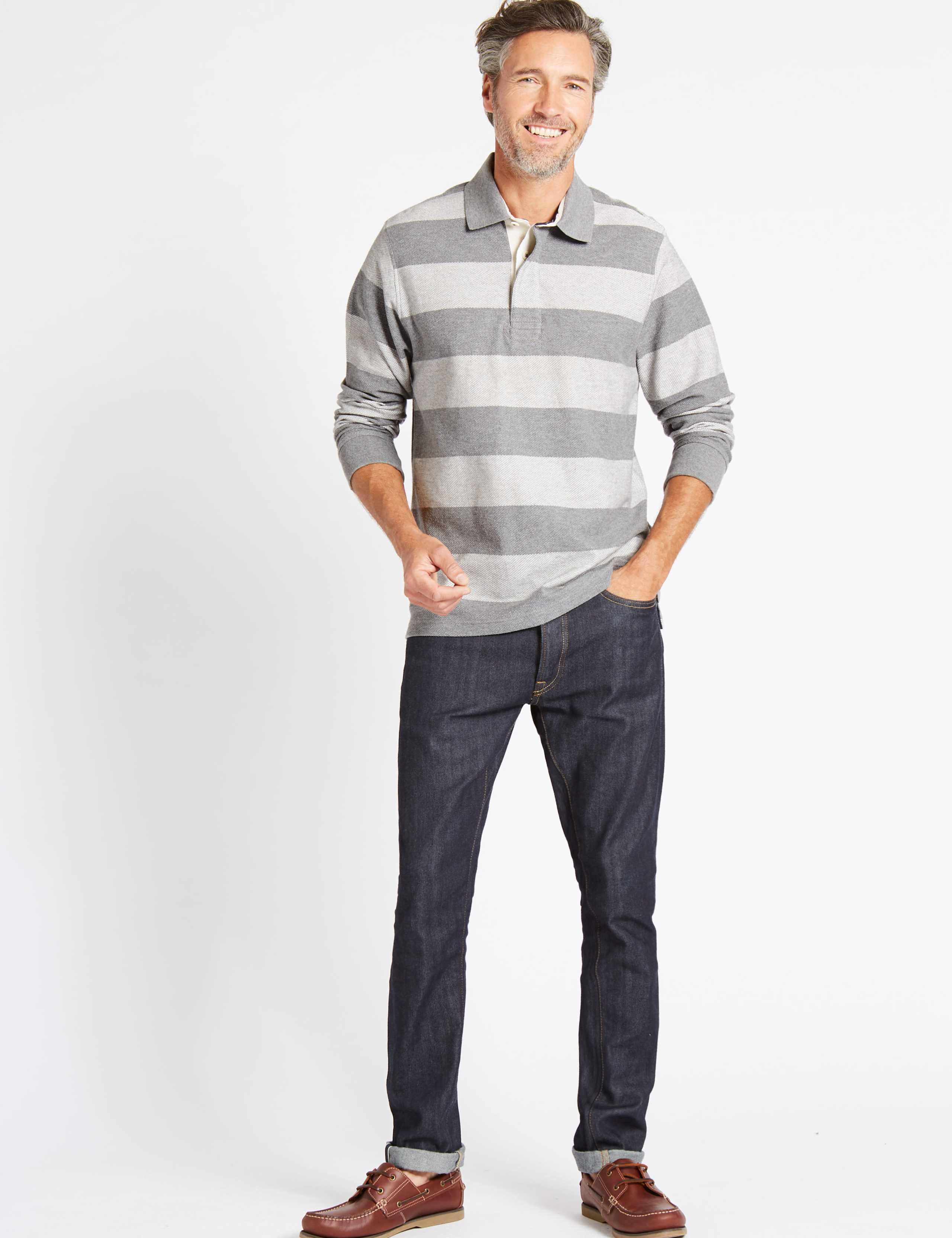 Pure Cotton Striped Rugby Top 3 of 5