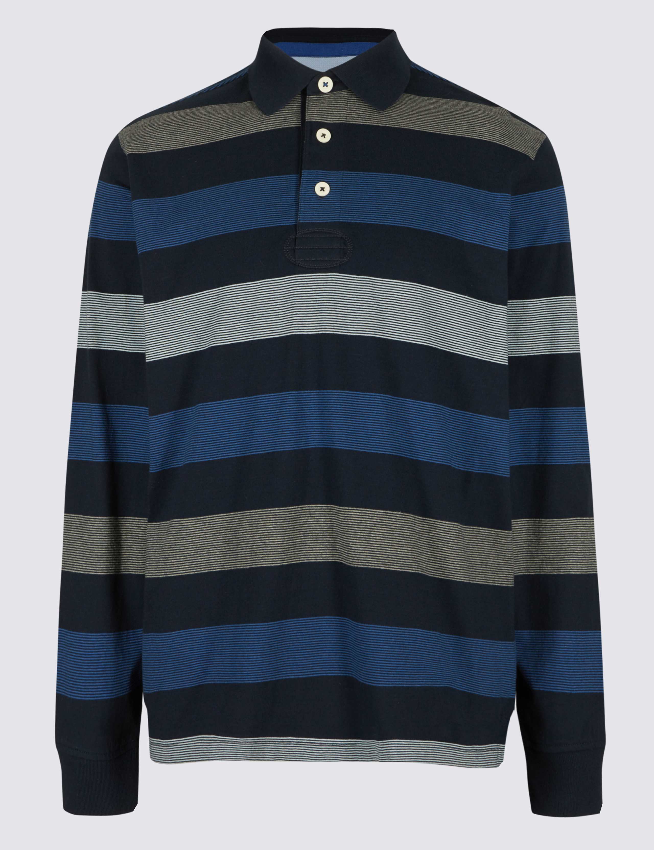 Big & Tall Pure Cotton Striped Rugby Top 1 of 2