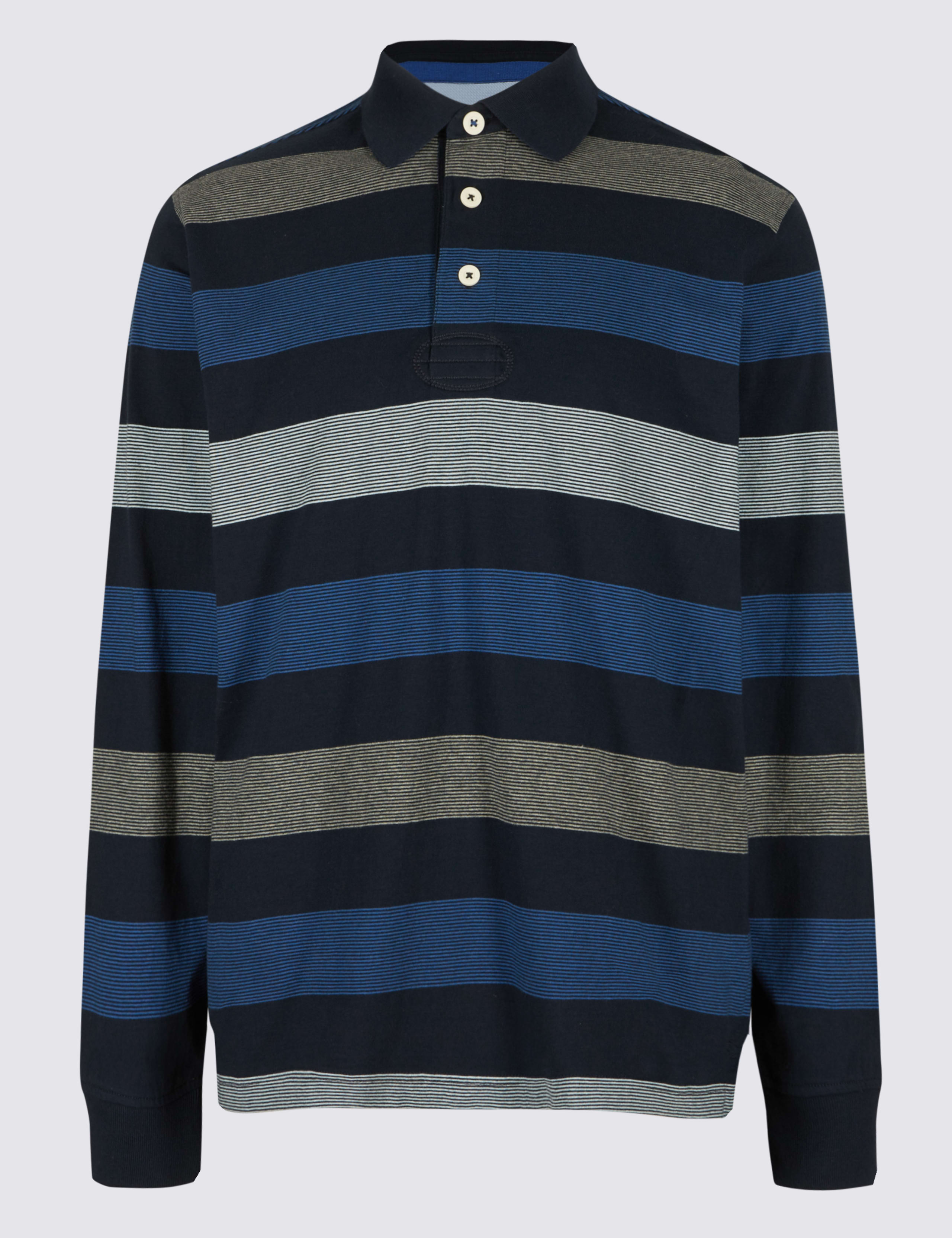 Big & Tall Pure Cotton Striped Rugby Top 2 of 2