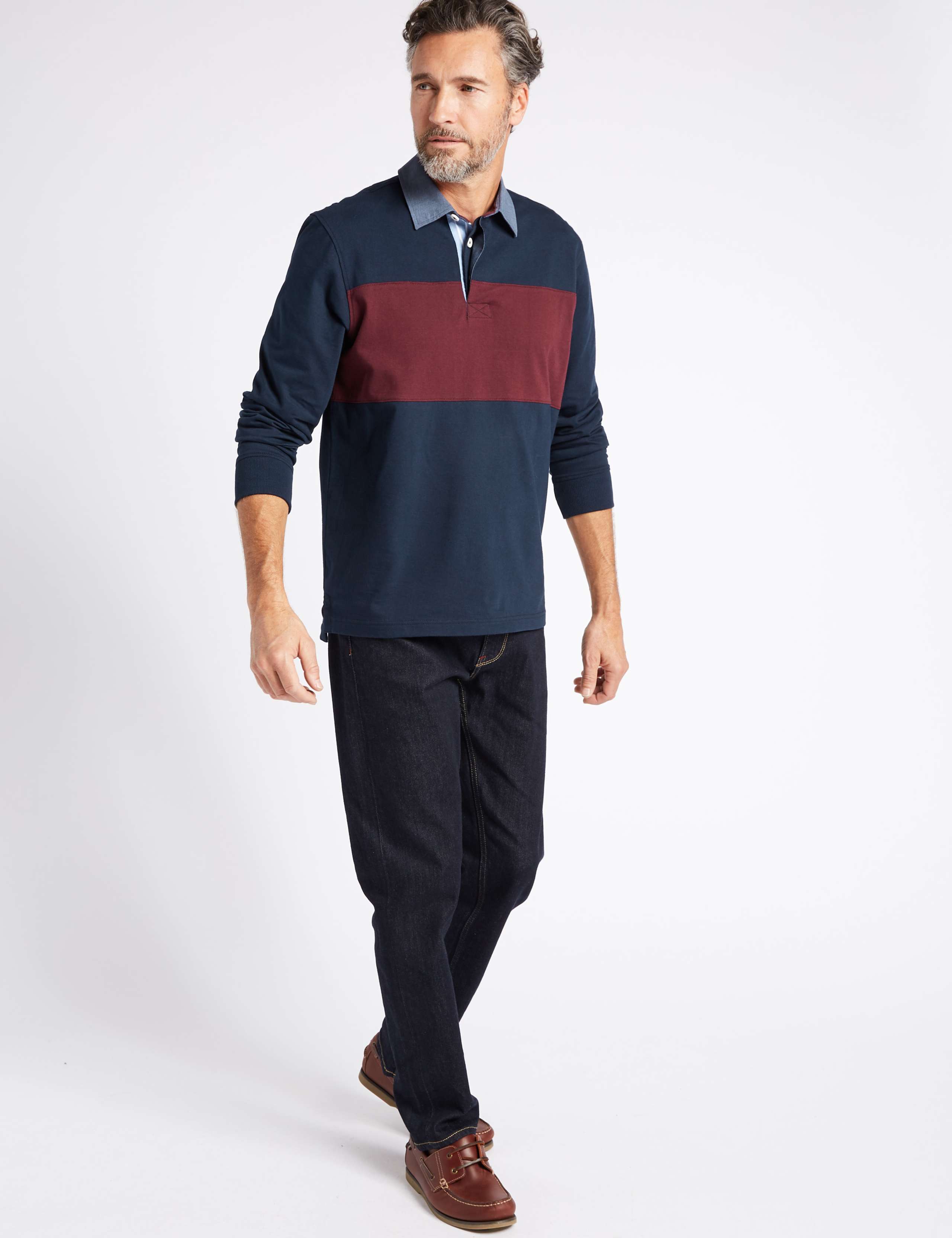 Pure Cotton Striped Rugby Top 3 of 4