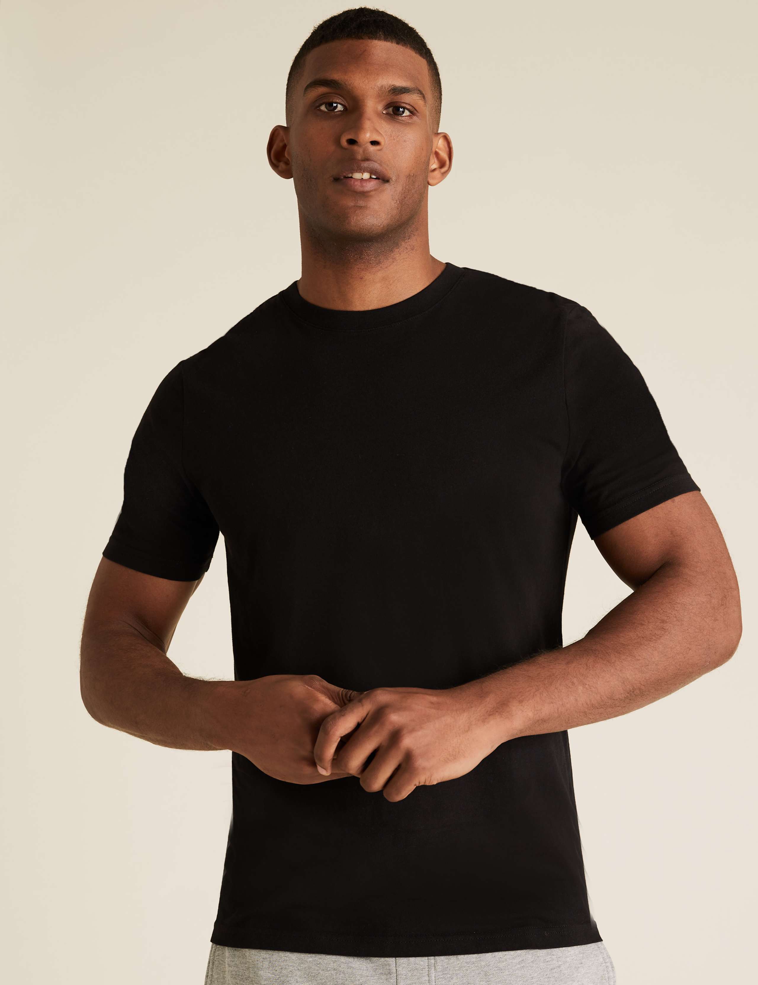 3pk Pure Cotton Crew Neck T-Shirts 1 of 2