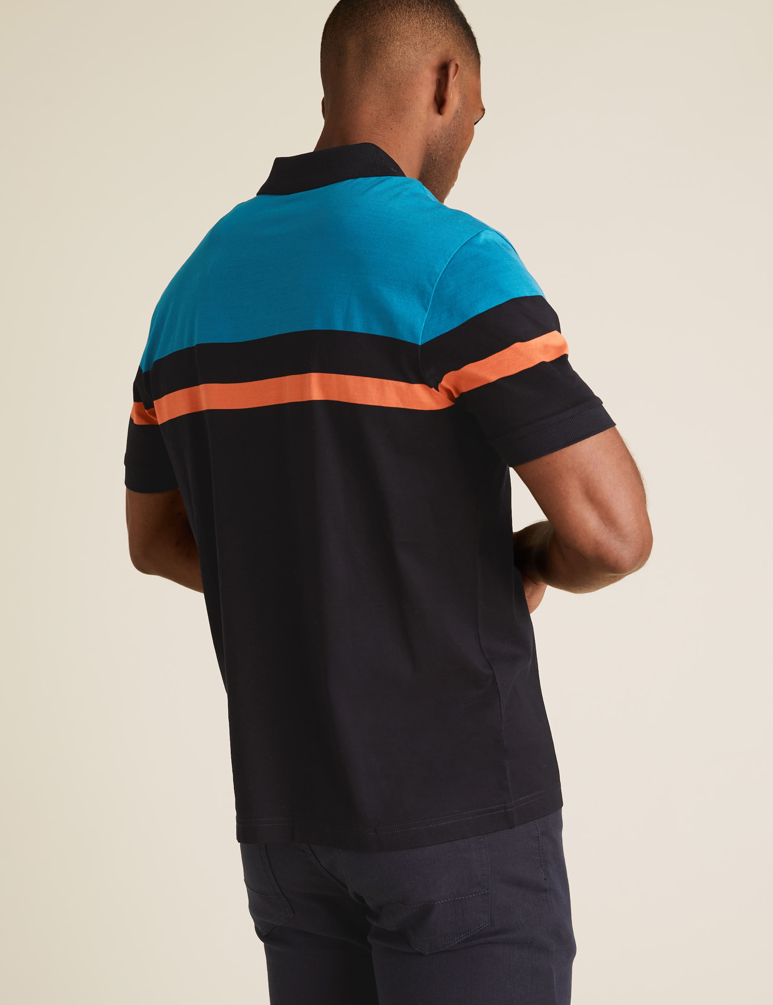 Pure Cotton Striped Polo Shirt 4 of 4