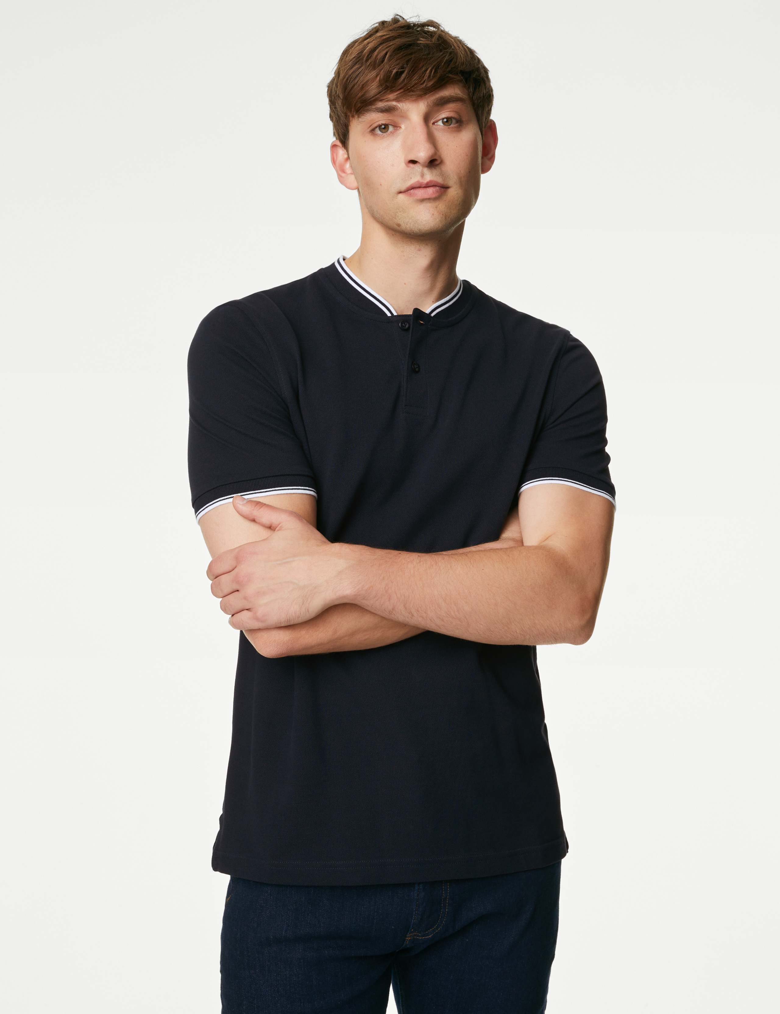 Pure Cotton Baseball Collar Polo 2 of 4