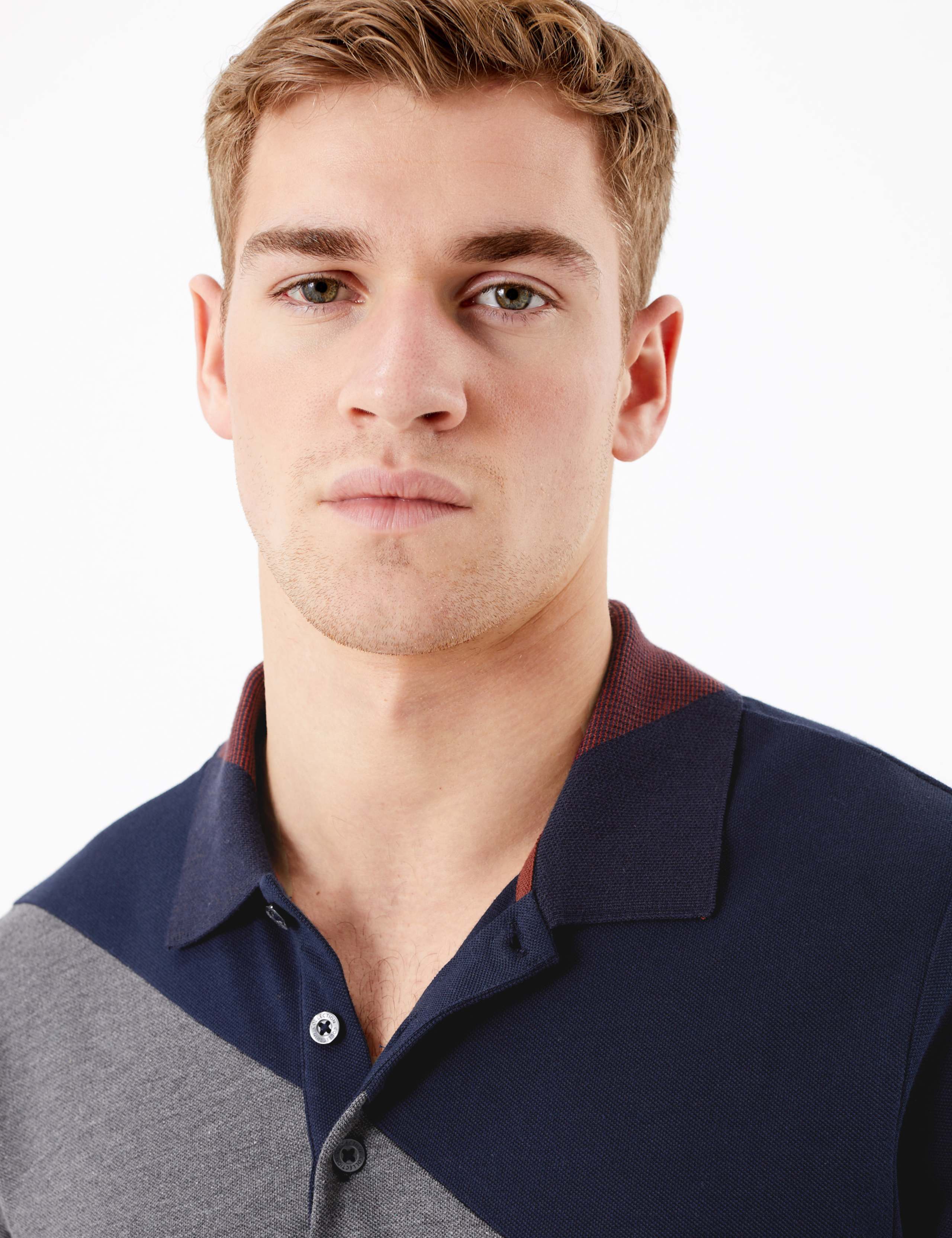 Cotton Colour Block Polo Shirt 3 of 4