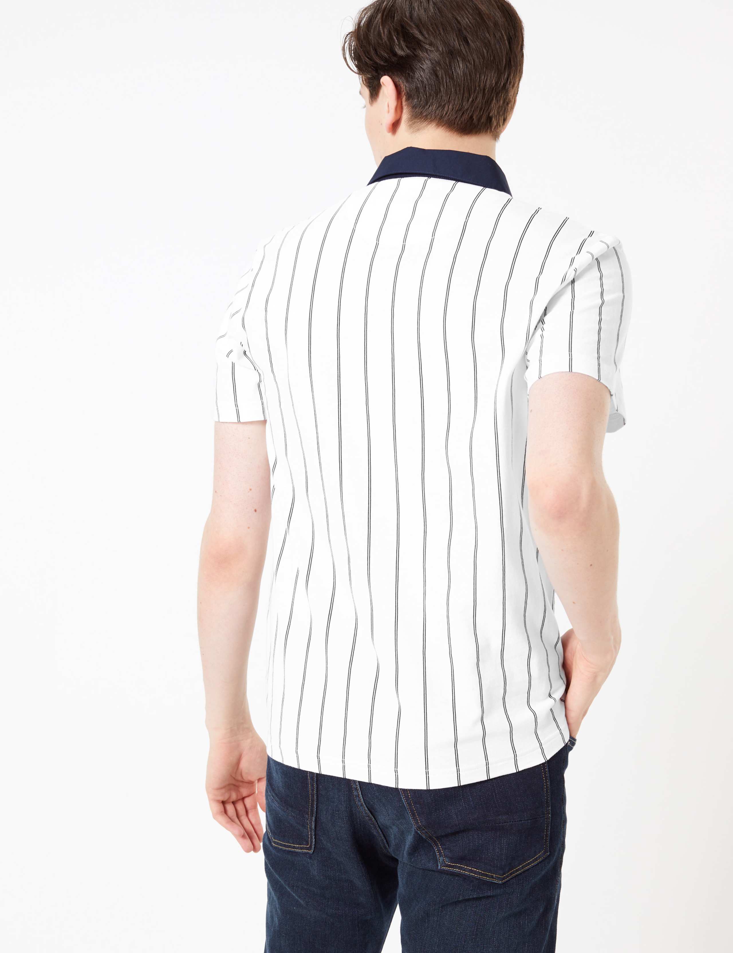 Cotton Vertical Striped Polo Shirt 4 of 4