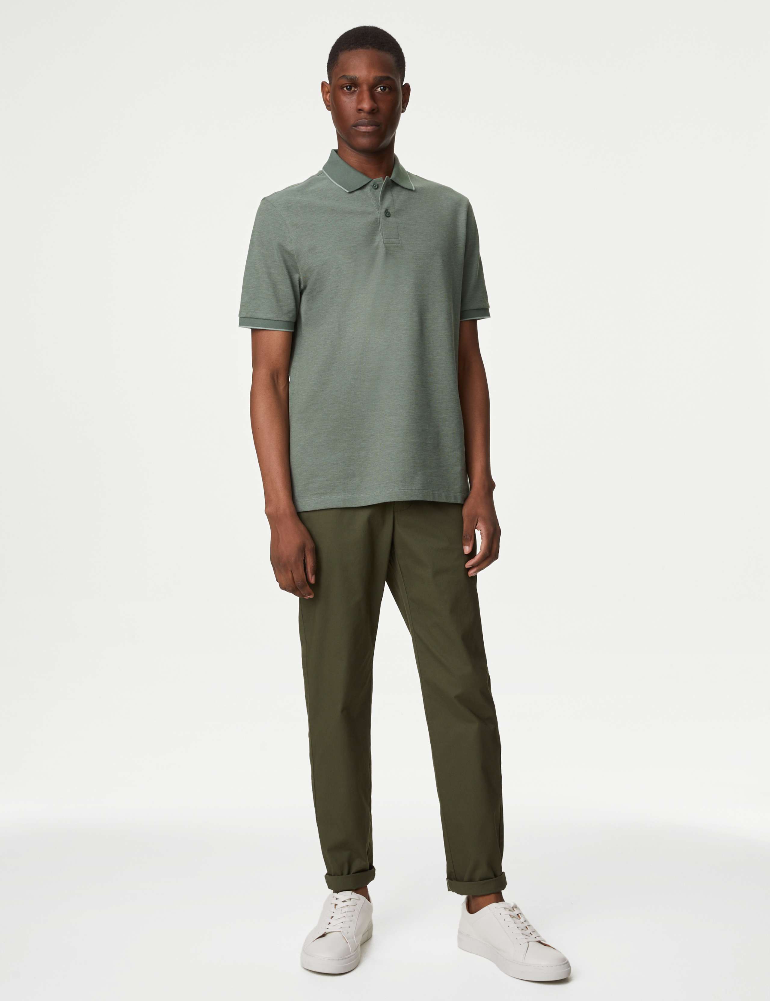 Pure Cotton Tipped Pique Shirt 3 of 5