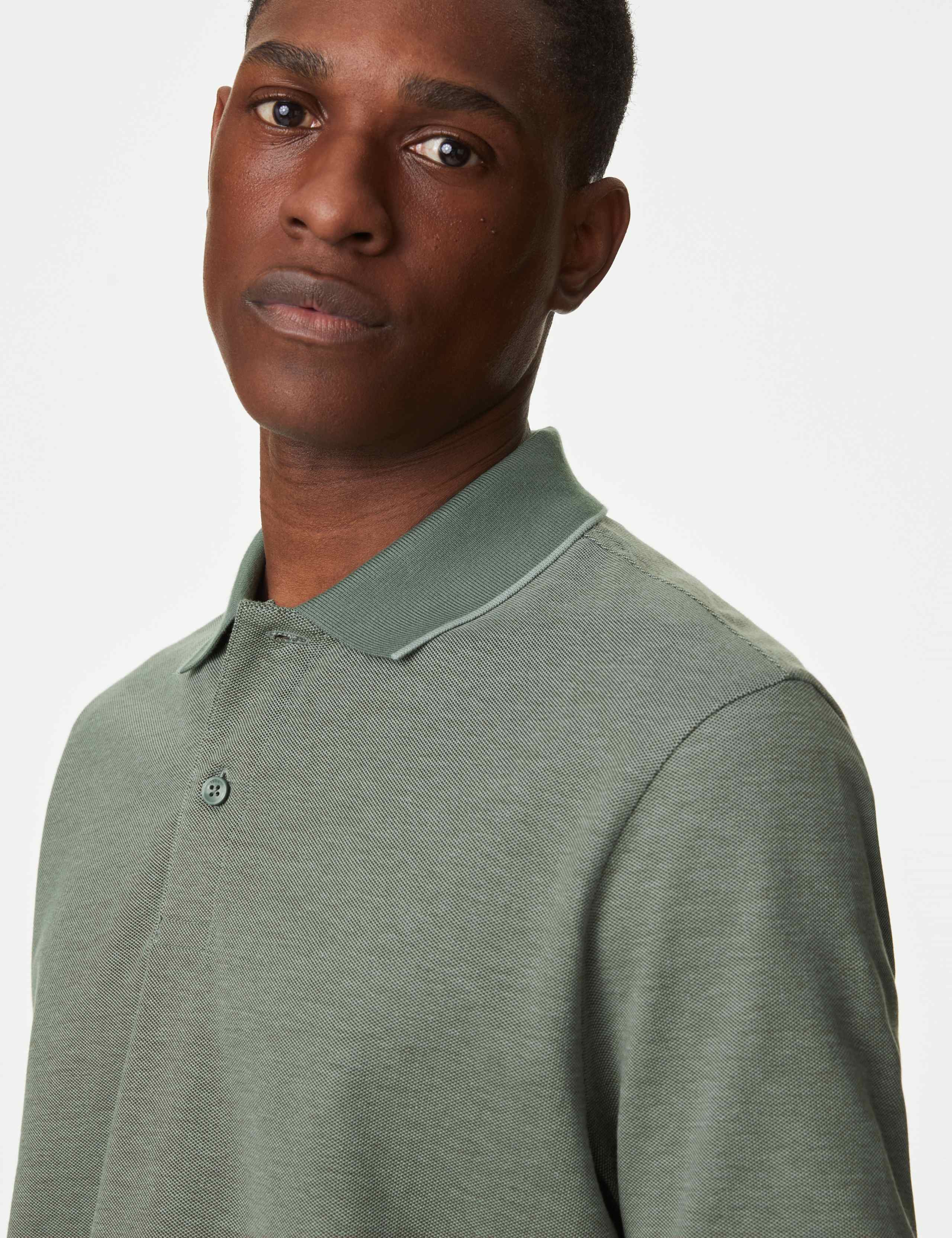 Pure Cotton Tipped Pique Shirt 4 of 5