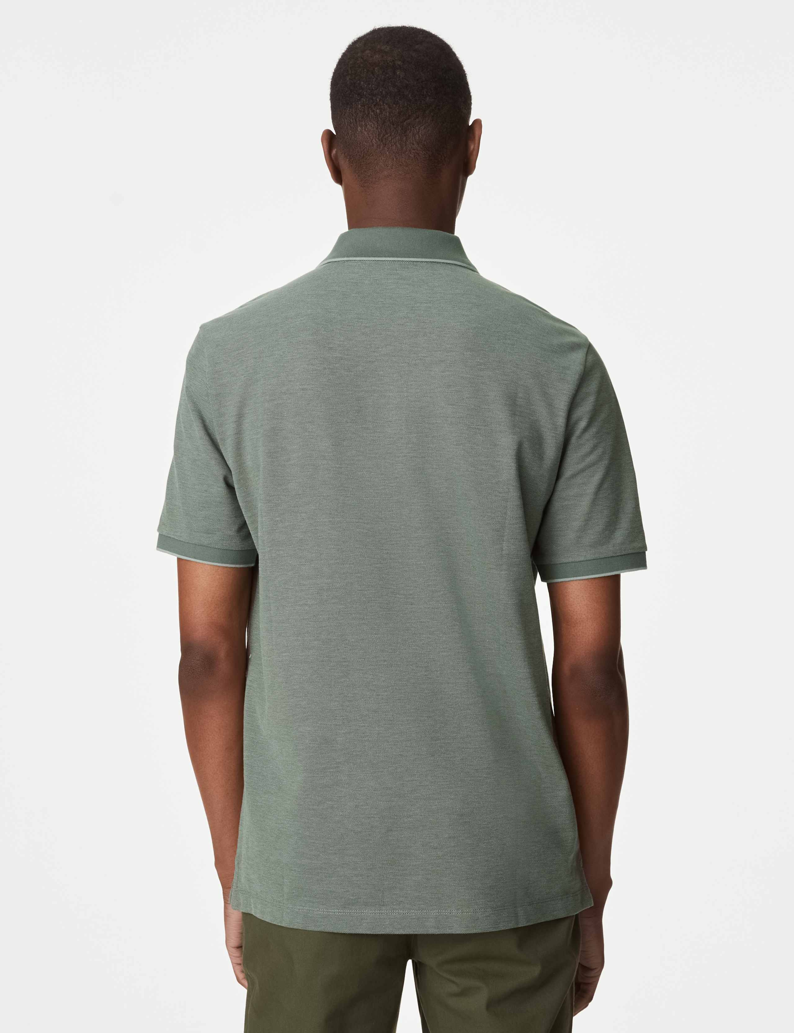 Pure Cotton Tipped Pique Shirt 5 of 5