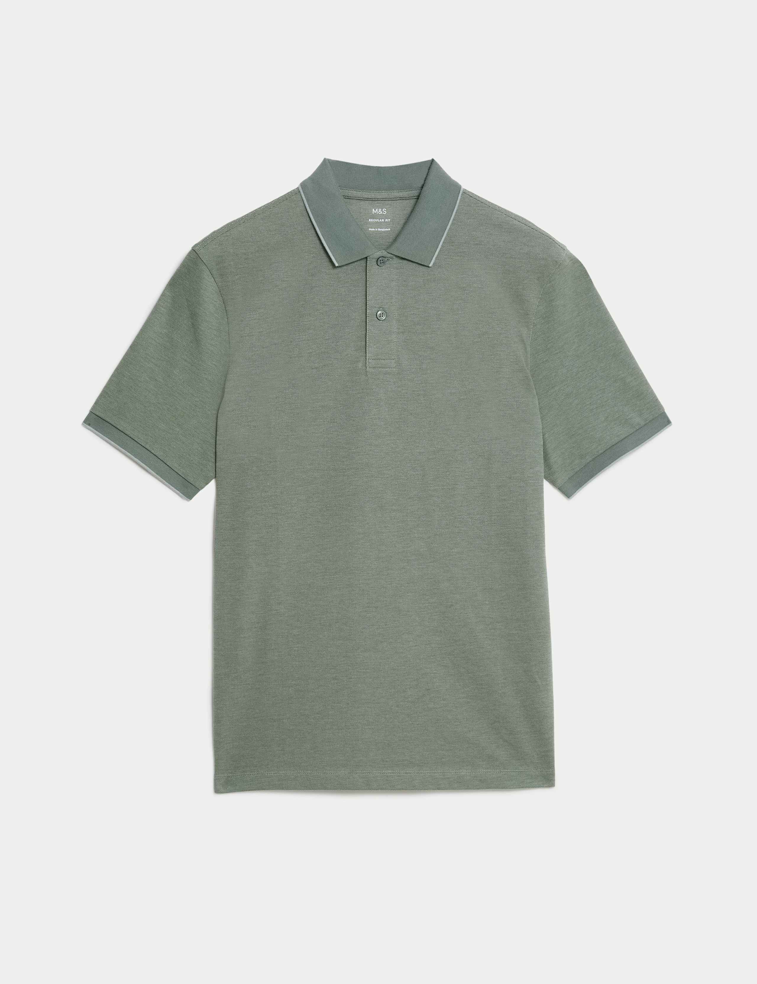 Pure Cotton Tipped Pique Shirt 2 of 5