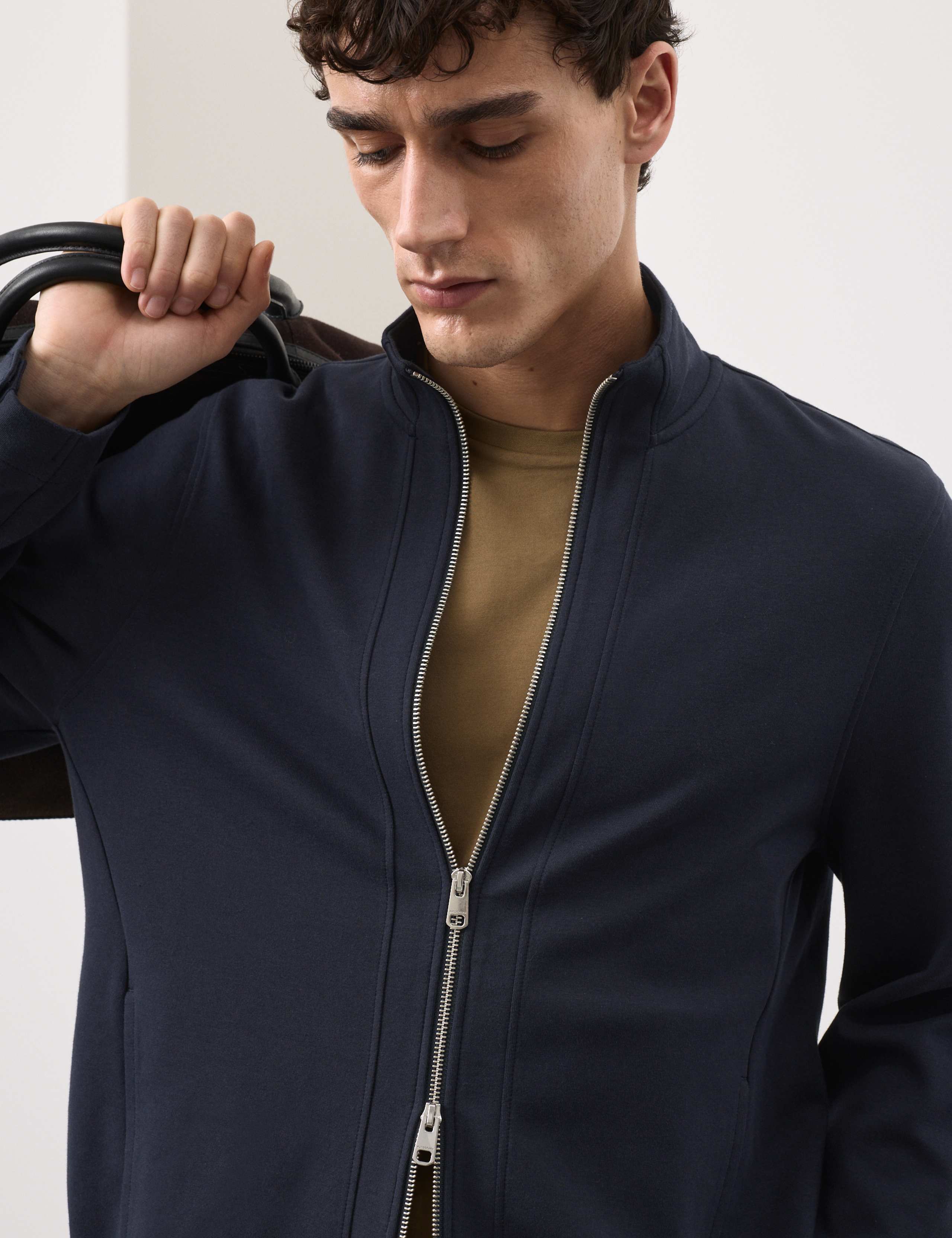 Cotton Rich Funnel Neck Zip Up Jacket 4 of 6
