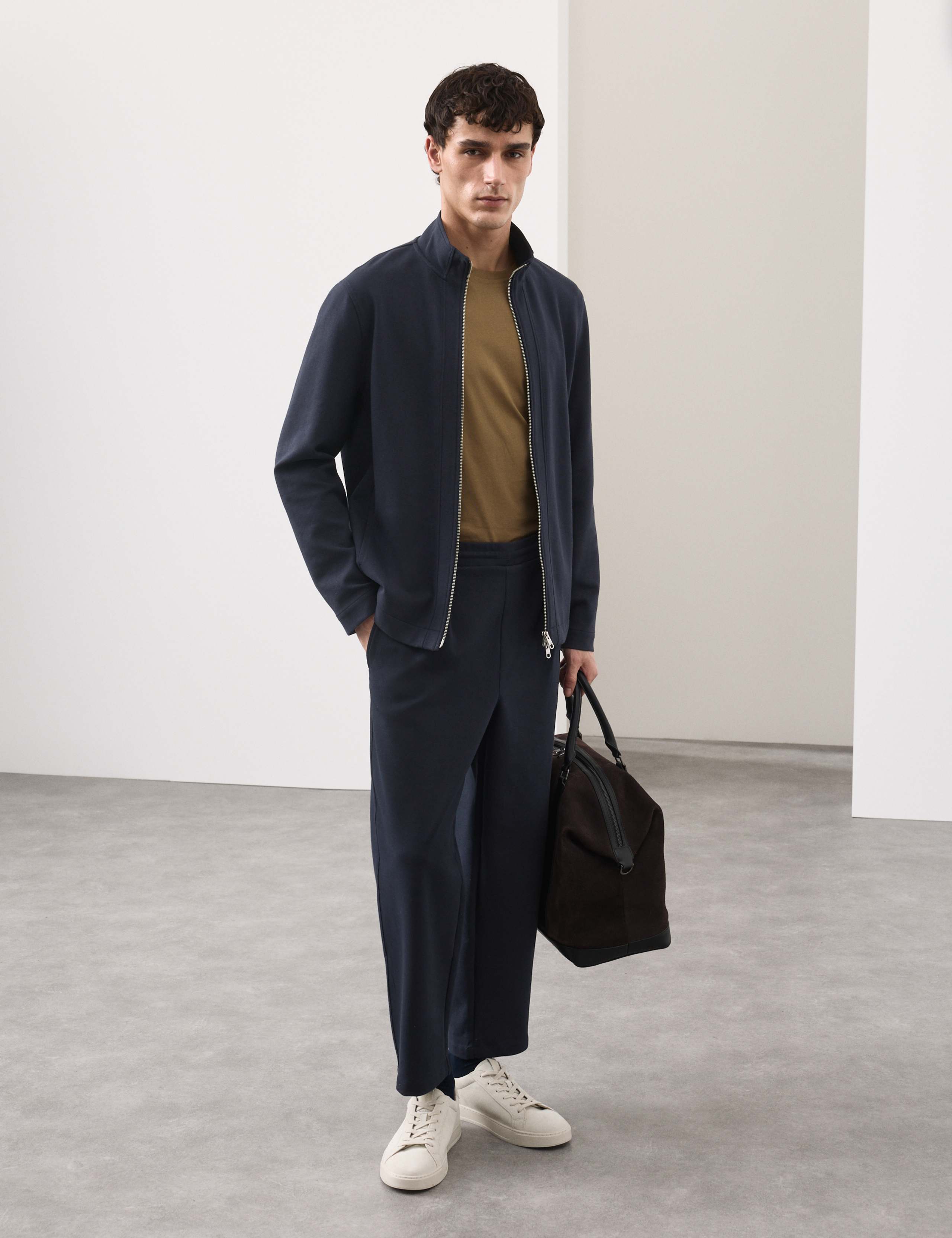 Cotton Rich Funnel Neck Zip Up Jacket 6 of 6