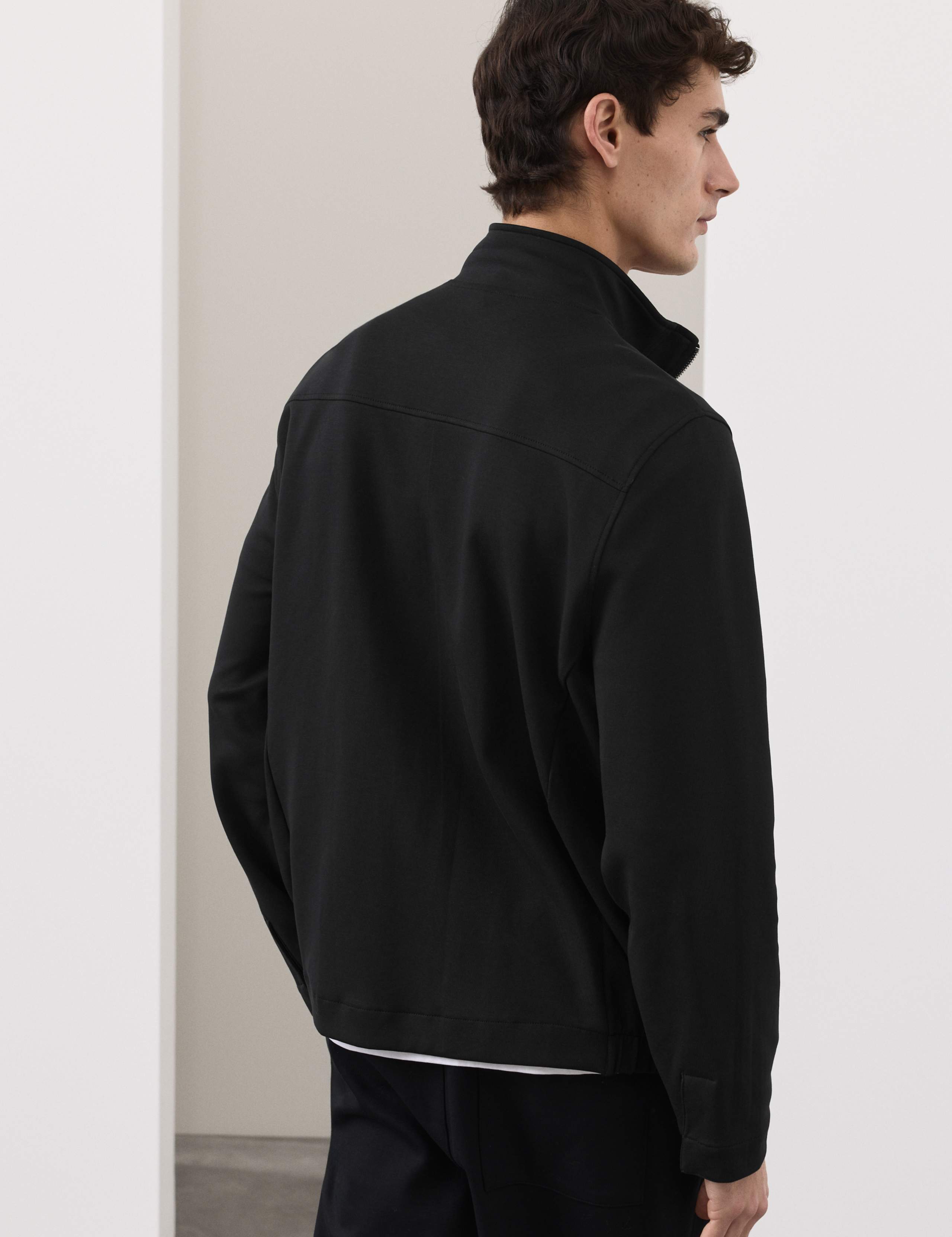Cotton Rich Funnel Neck Zip Up Jacket 5 of 6