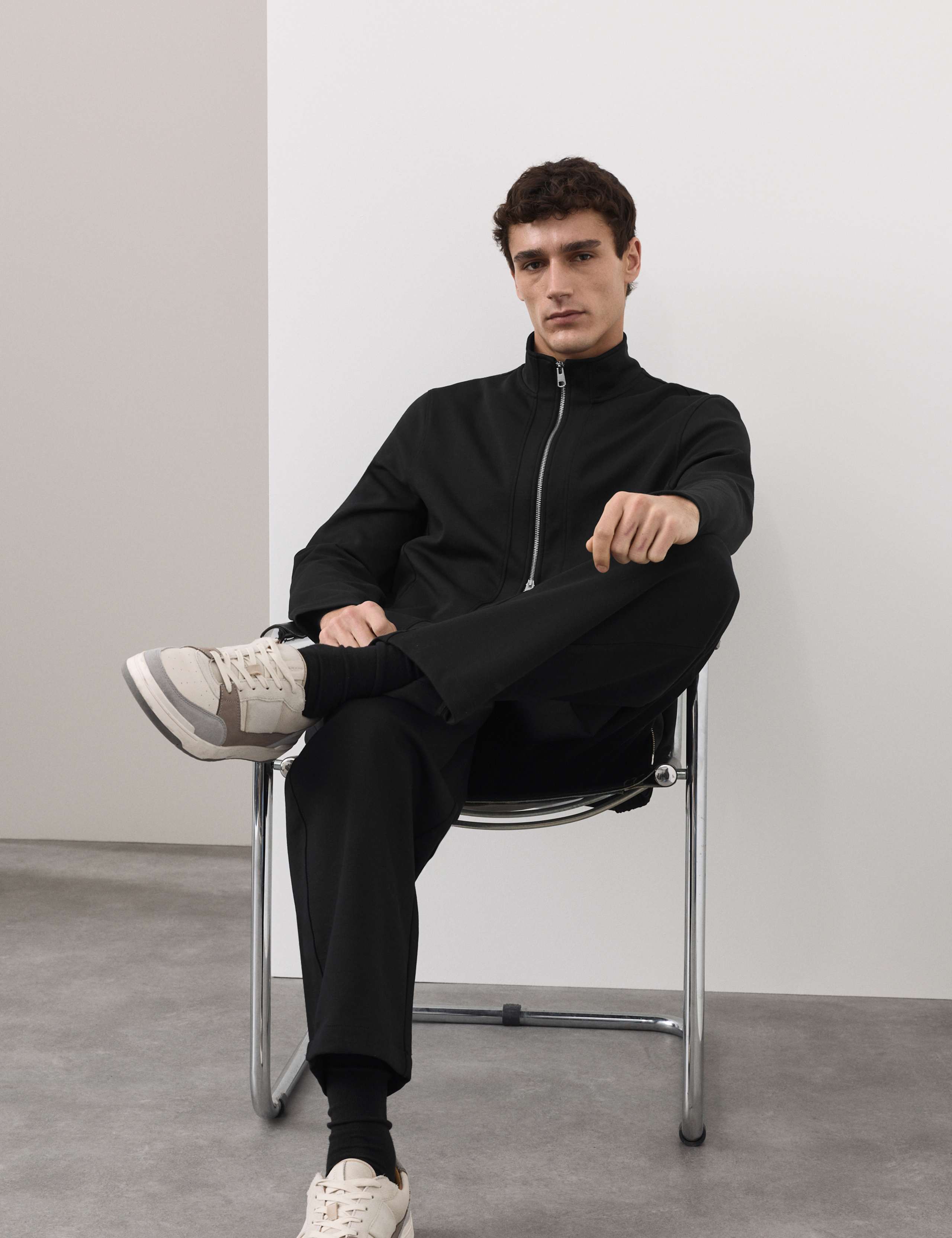 Cotton Rich Funnel Neck Zip Up Jacket 6 of 6