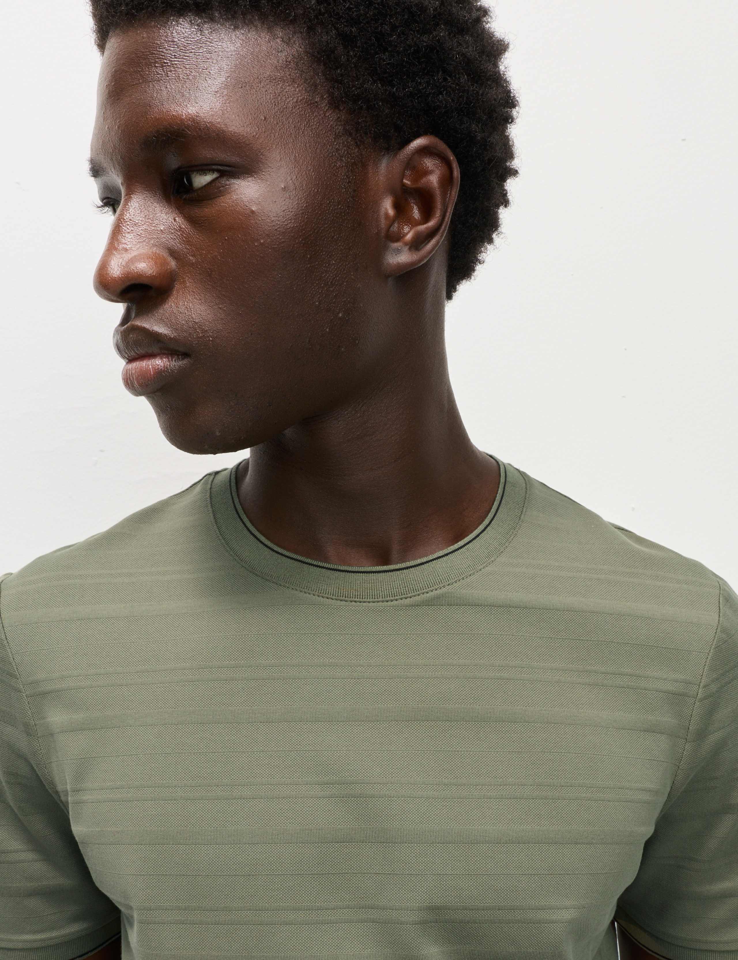 Pure Cotton Textured T-Shirt 1 of 5