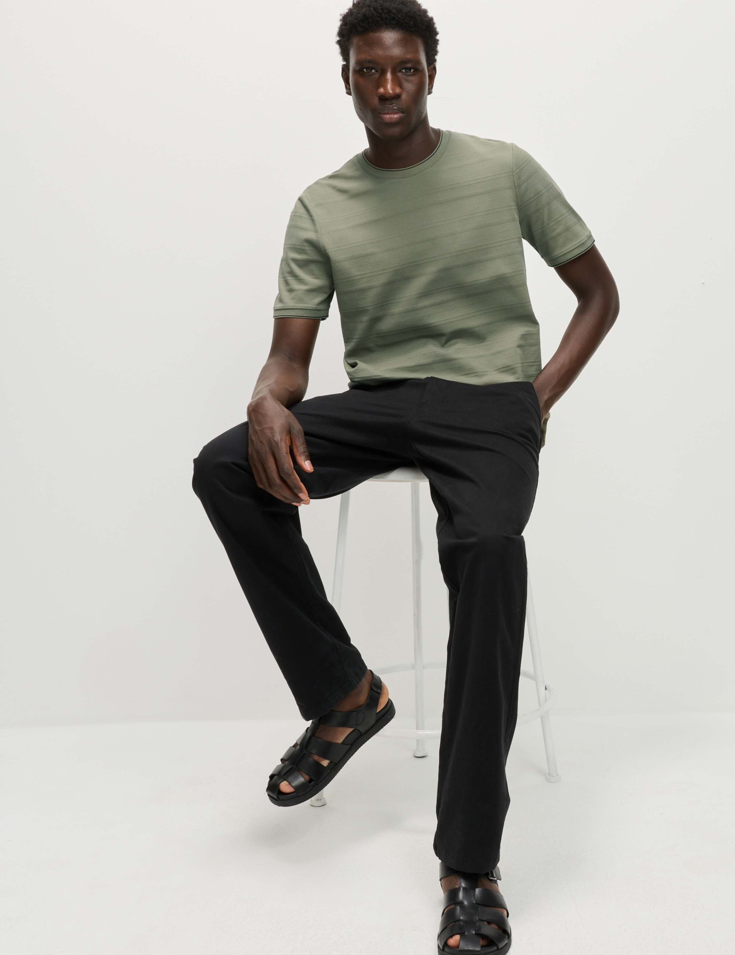 Pure Cotton Textured T-Shirt 3 of 5