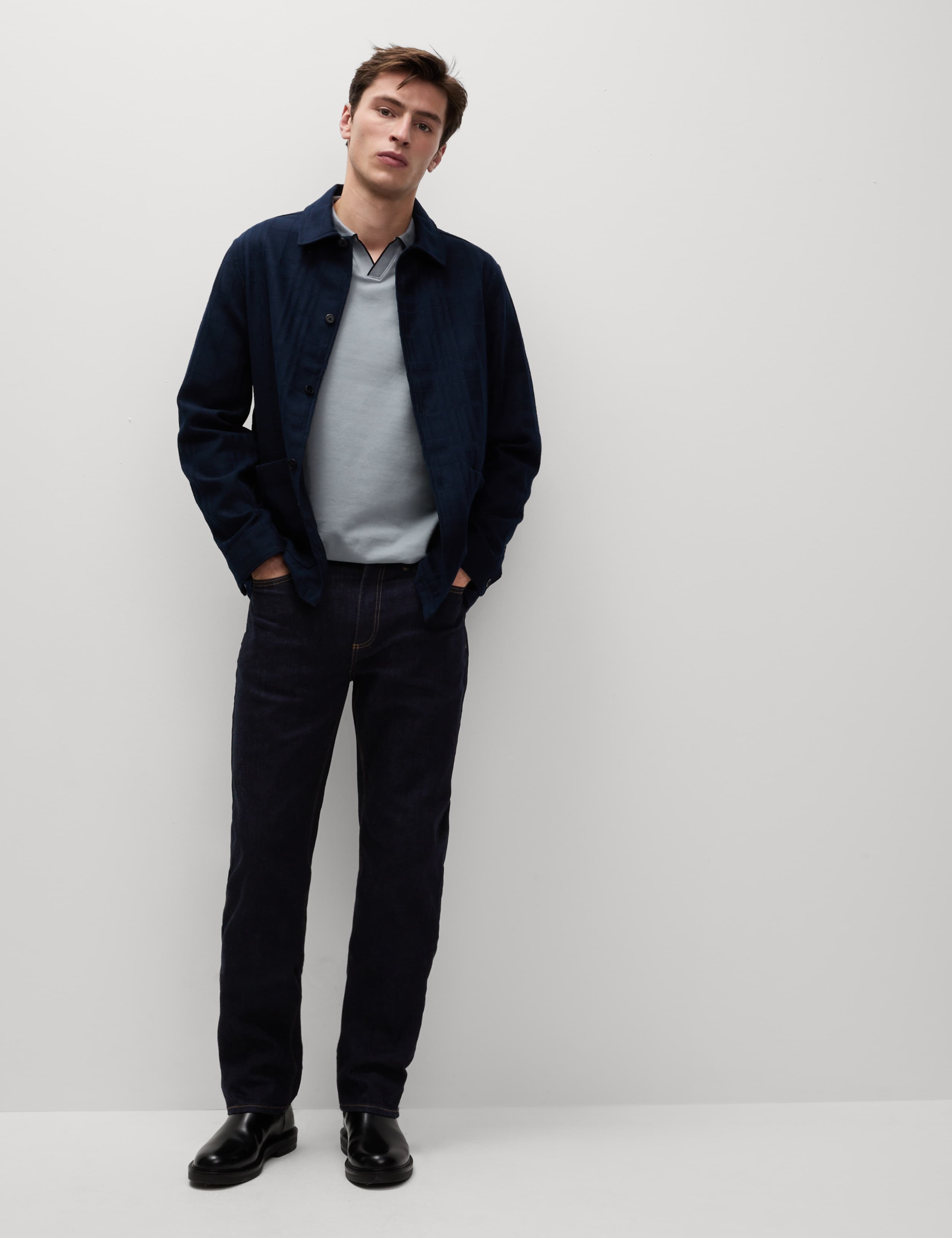 Pure Cotton Tipped Long Sleeve Polo Shirt 5 of 5