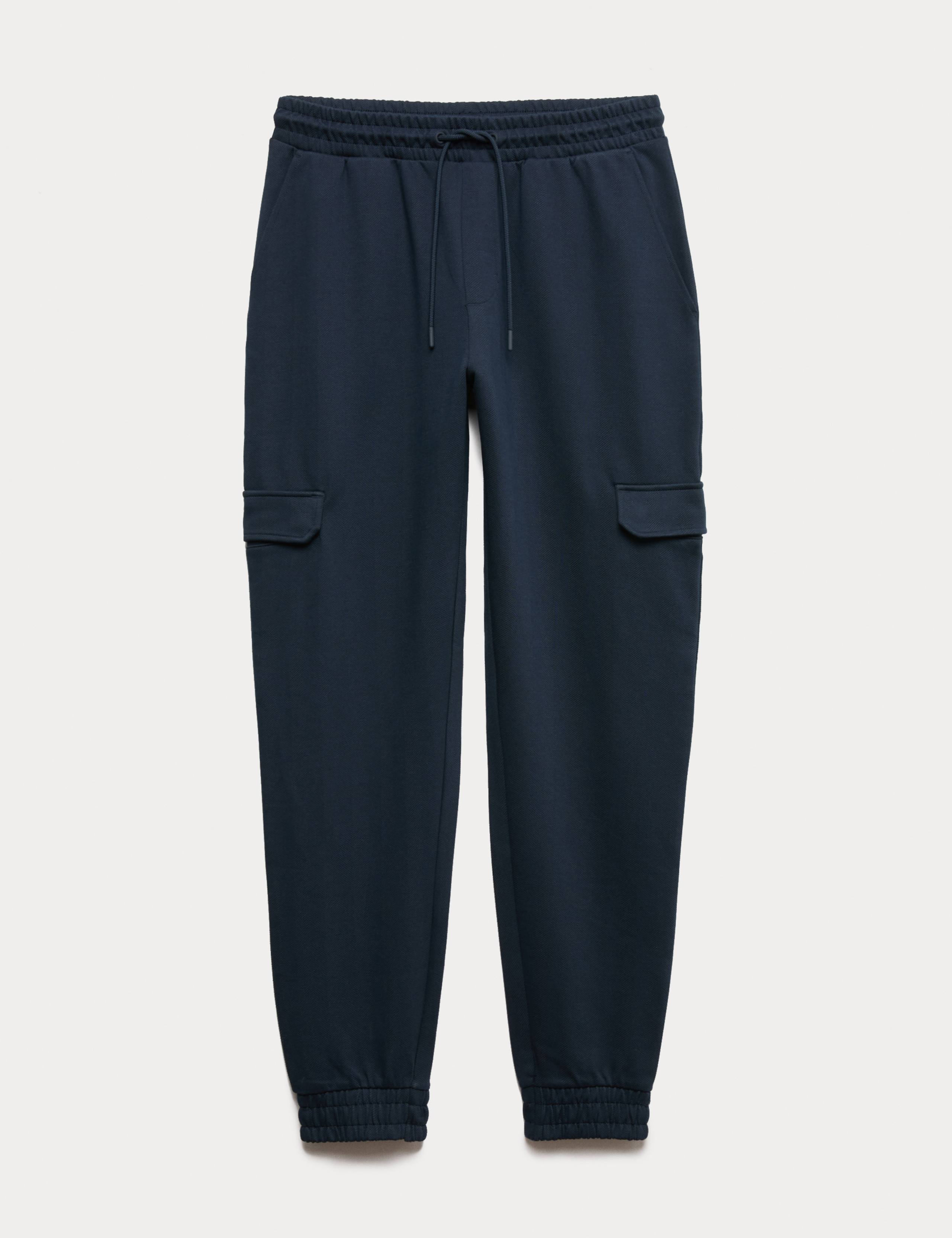 Regular Fit Herringbone Cargo Joggers 2 of 6