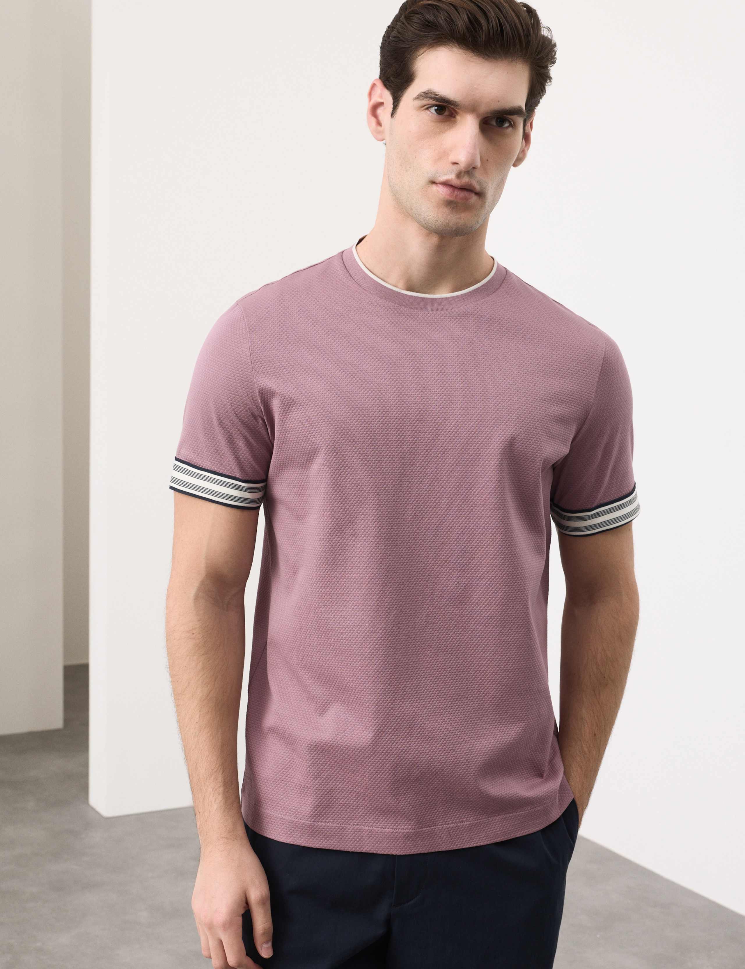 Pure Cotton Banded Cuff Popcorn T-shirt 1 of 5