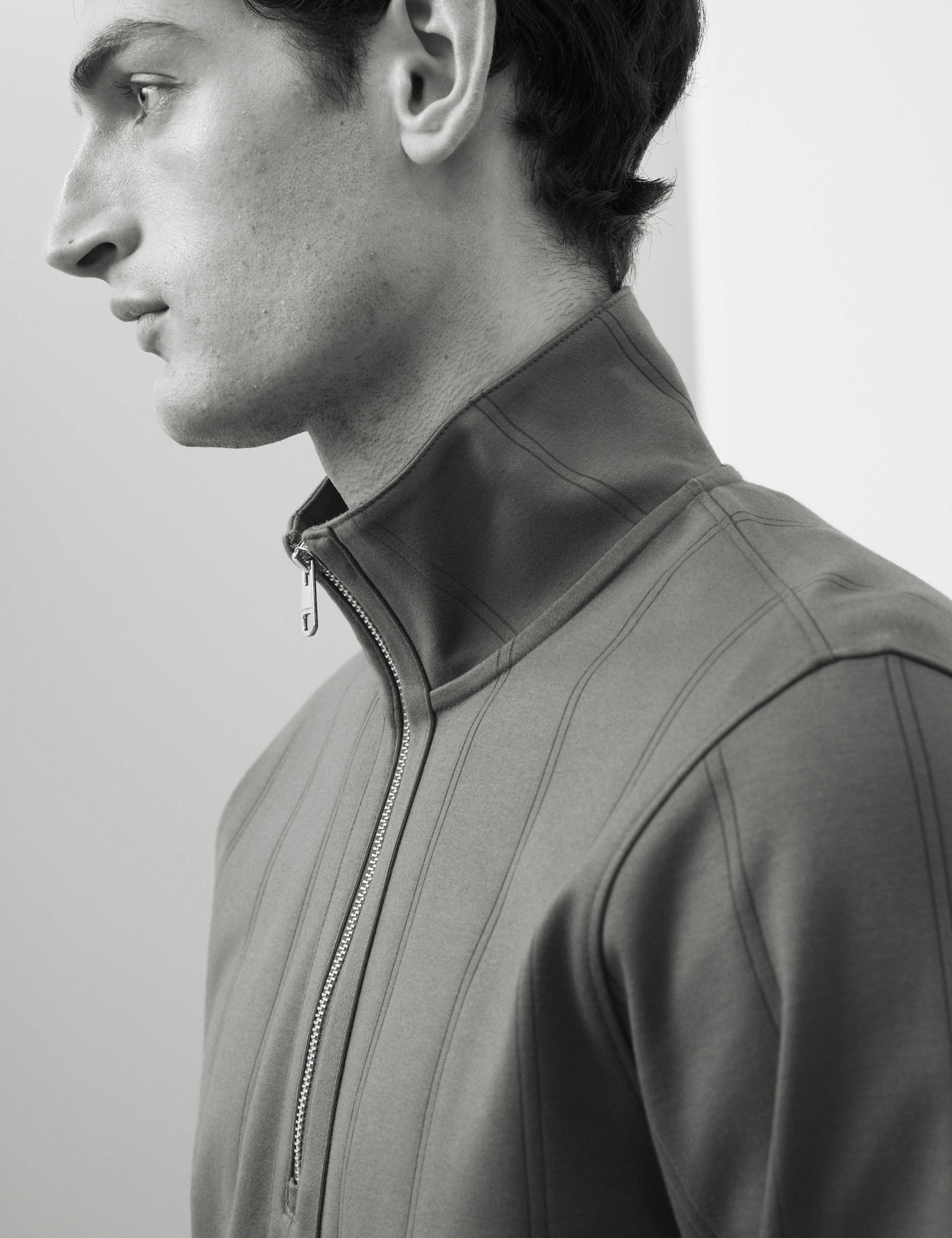 Pure Cotton Textured Striped Half Zip Jacket 6 of 7