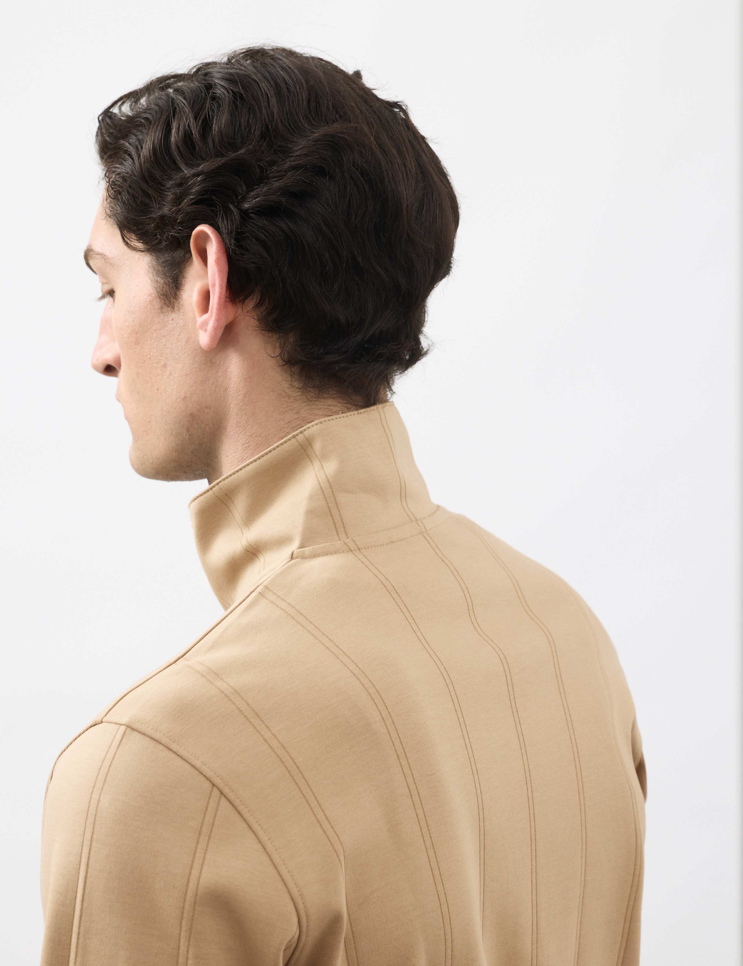 Pure Cotton Textured Striped Half Zip Jacket 4 of 7