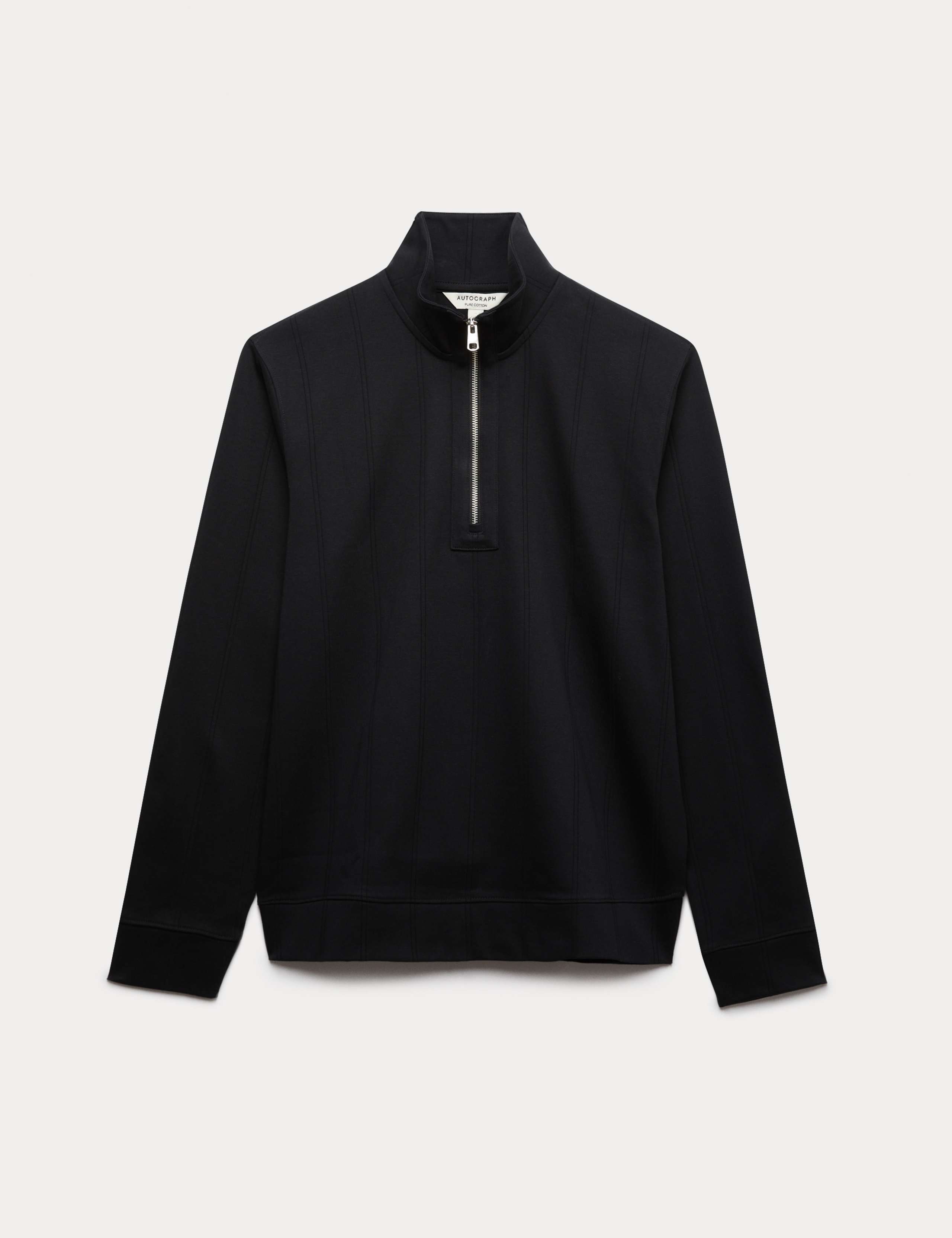 Pure Cotton Drop Needle Striped Half Zip Jacket 2 of 5