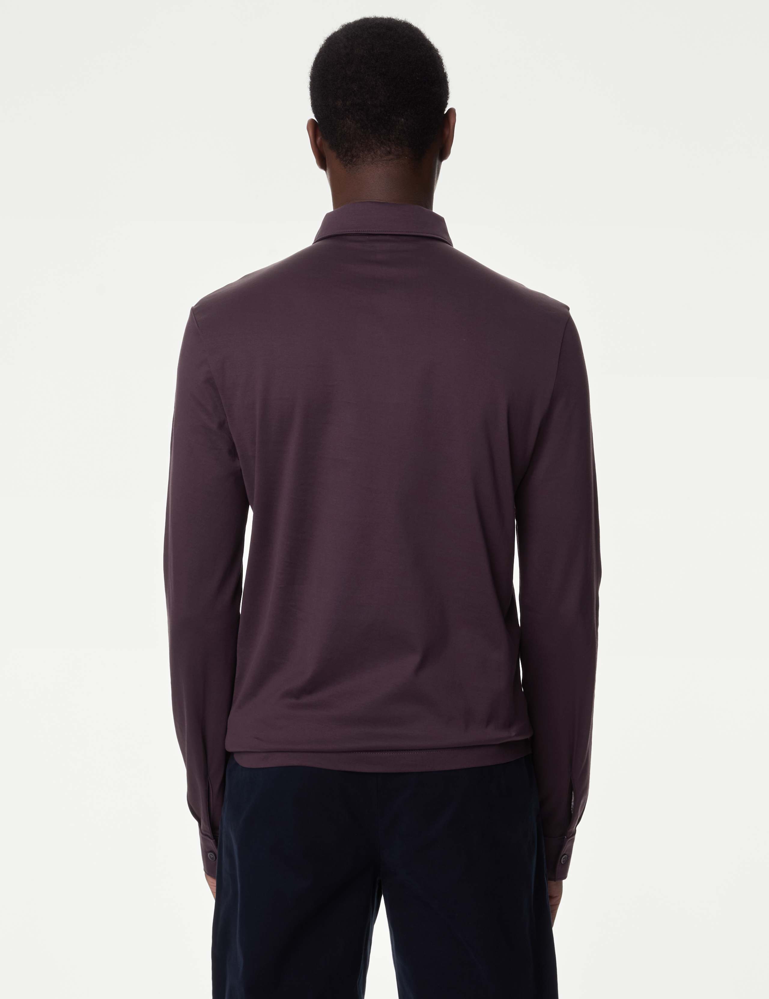 Pure Supima® Cotton Long Sleeve Polo Shirt 5 of 5