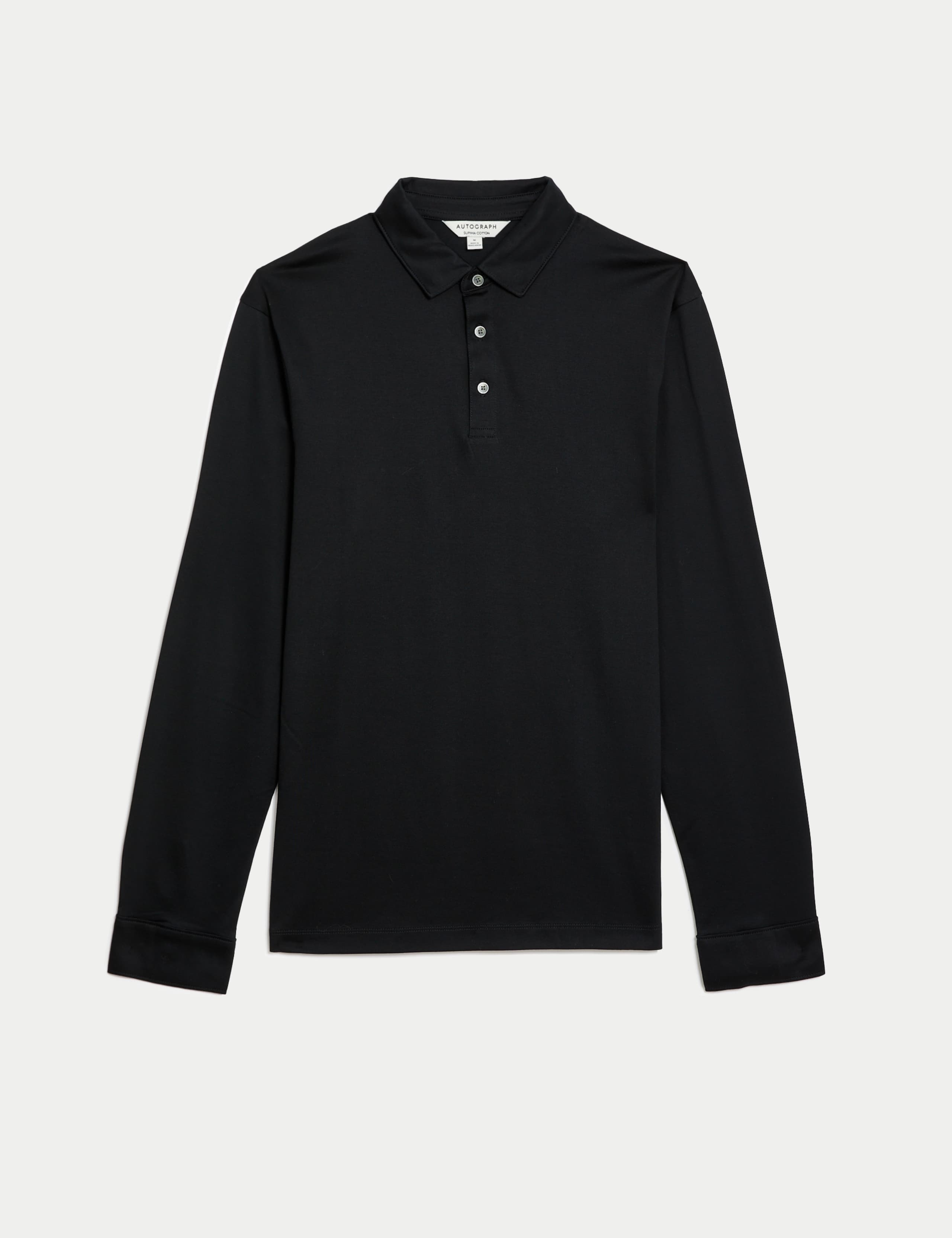 Pure Supima® Cotton Long Sleeve Polo Shirt 2 of 6