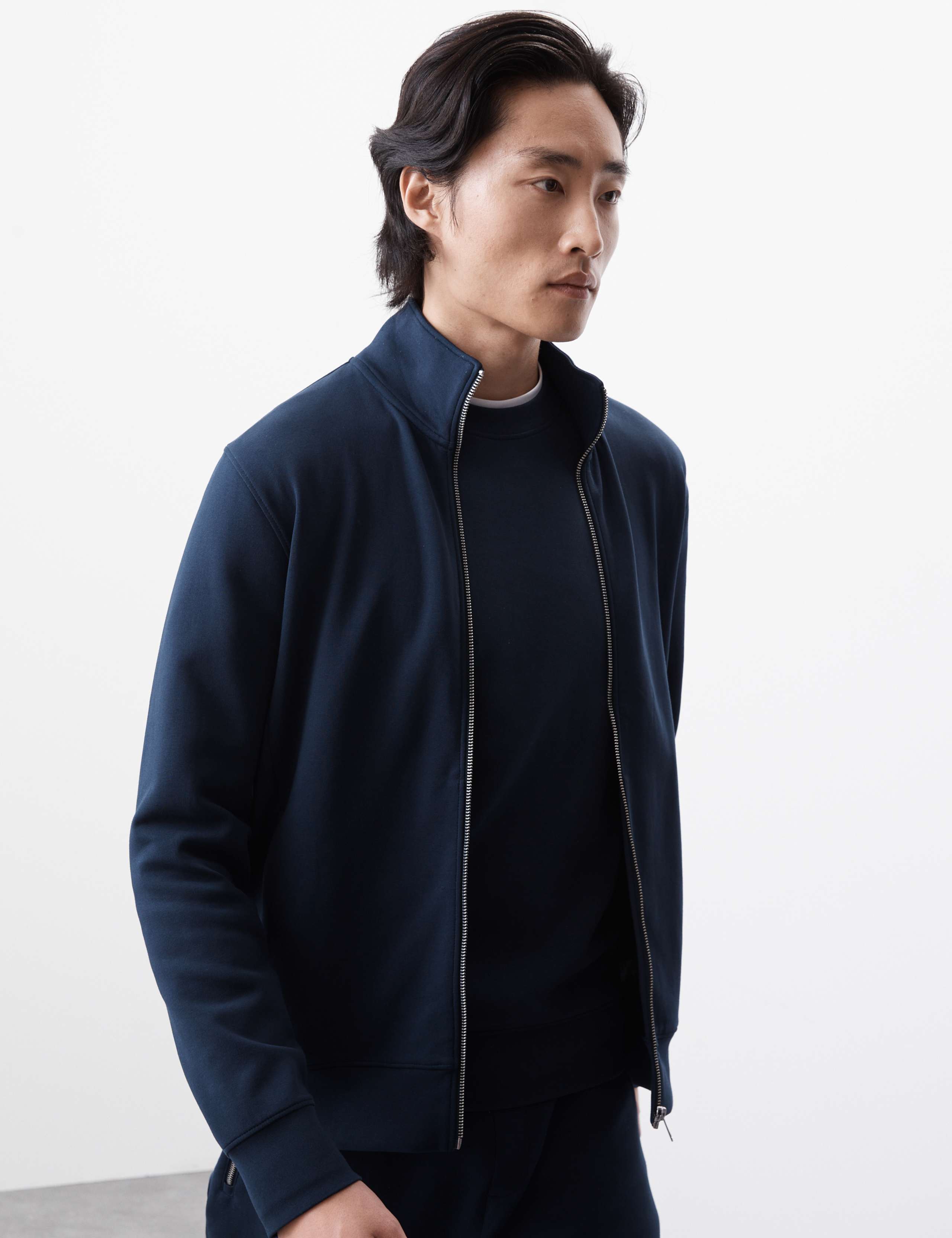 Cotton Rich Zip Up Funnel Neck Jacket 4 of 6