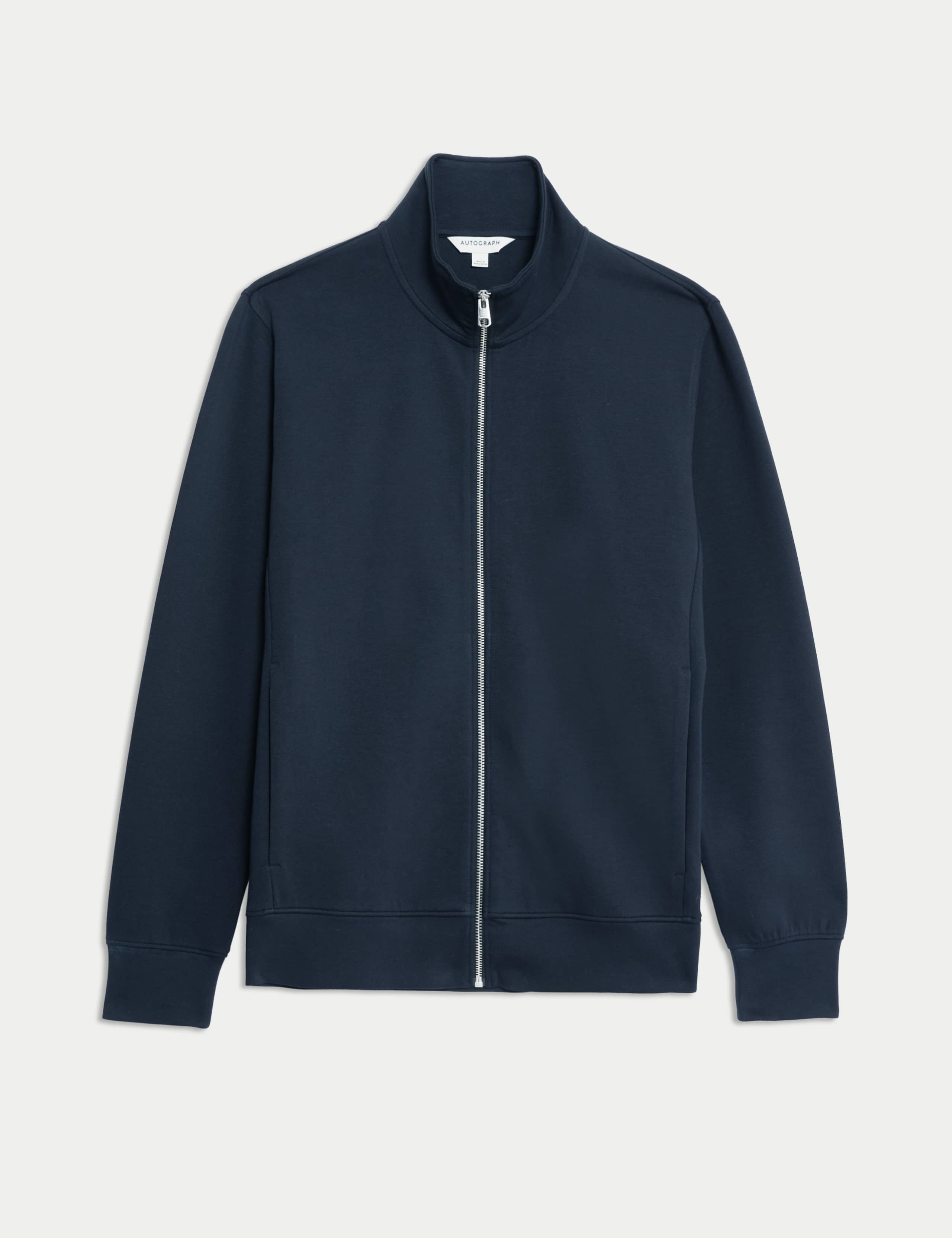 Cotton Rich Zip Up Funnel Neck Jacket 2 of 6