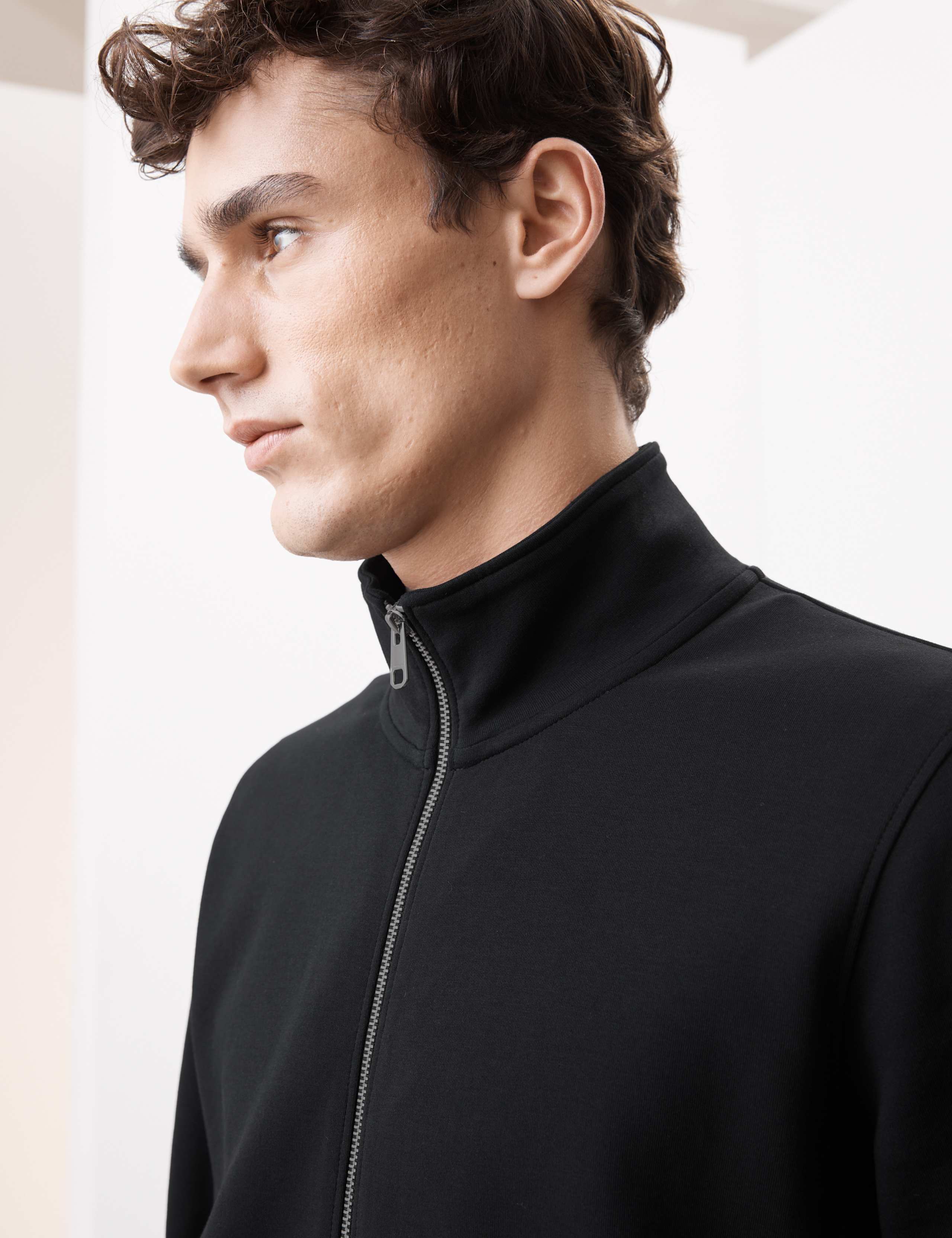 Cotton Rich Zip Up Funnel Neck Jacket 3 of 7