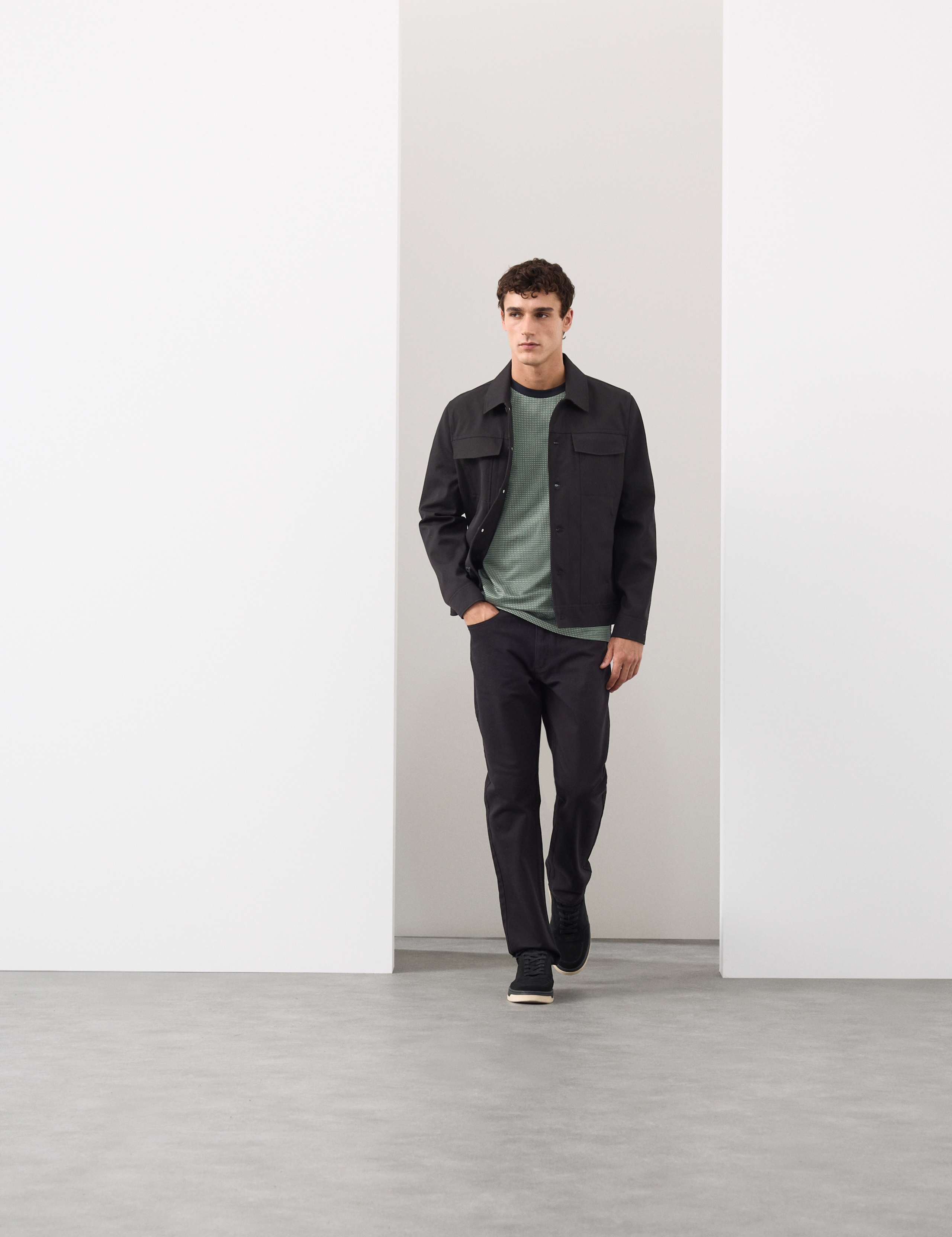 Pure Cotton Geometric Jacquard T shirt 4 of 6