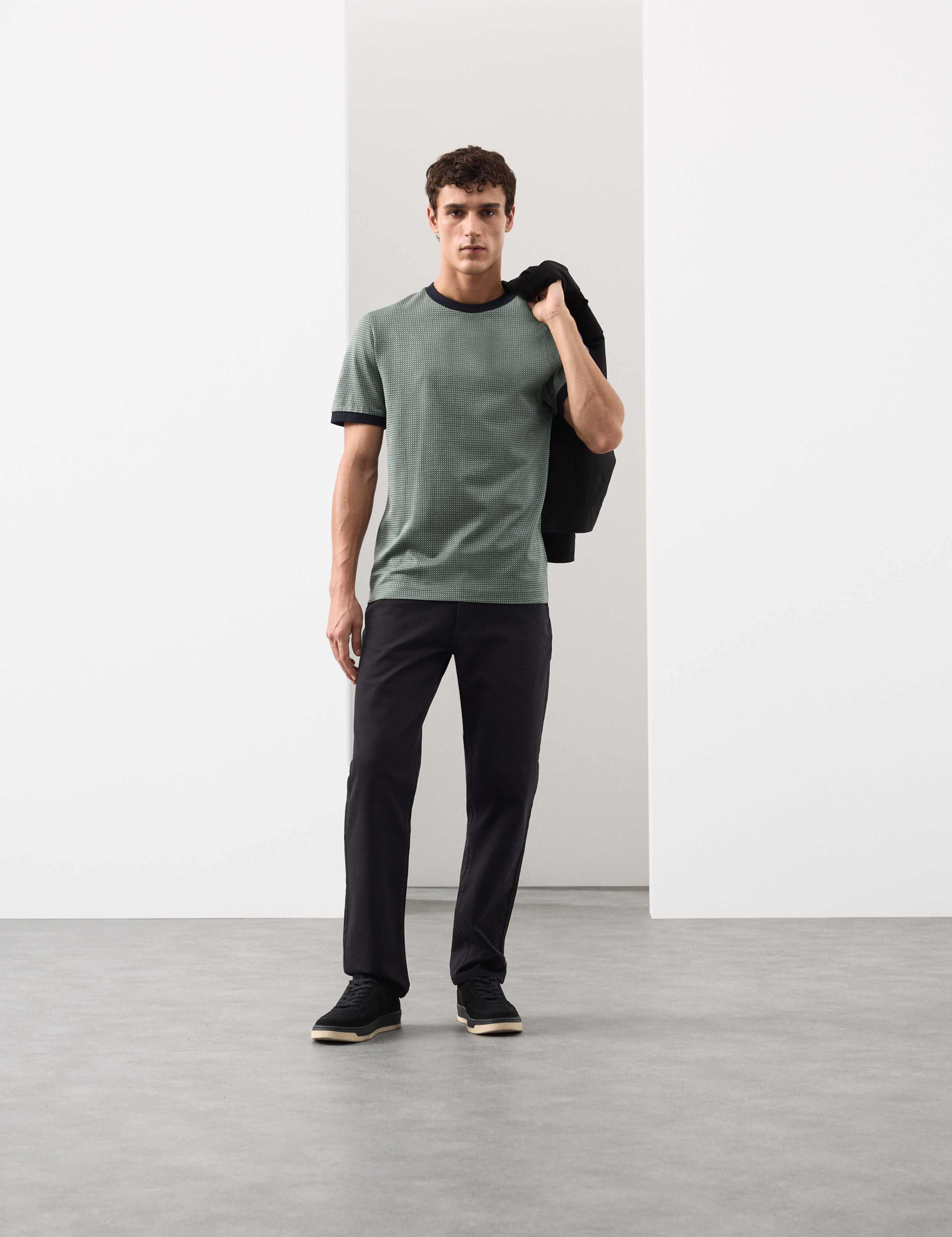 Pure Cotton Geometric Jacquard T shirt 6 of 6