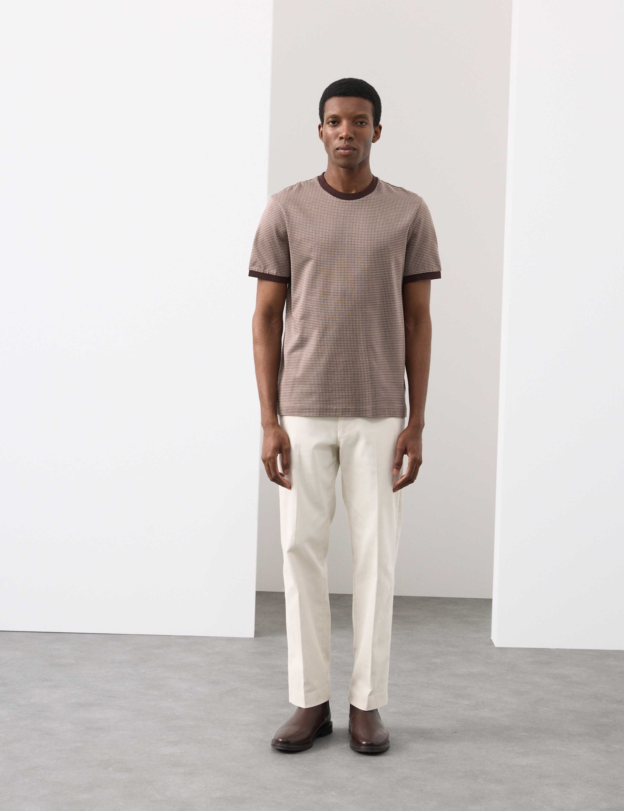 Pure Cotton Geometric Jacquard T shirt 8 of 8