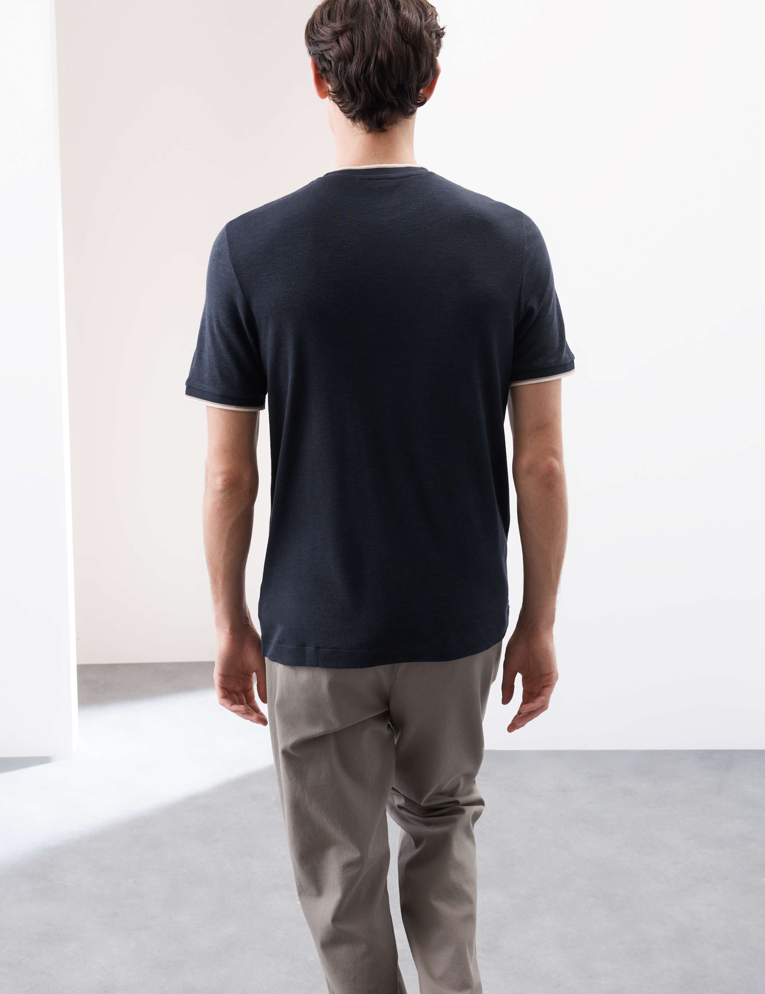 Linen Blend Crew Neck T-Shirt 4 of 6