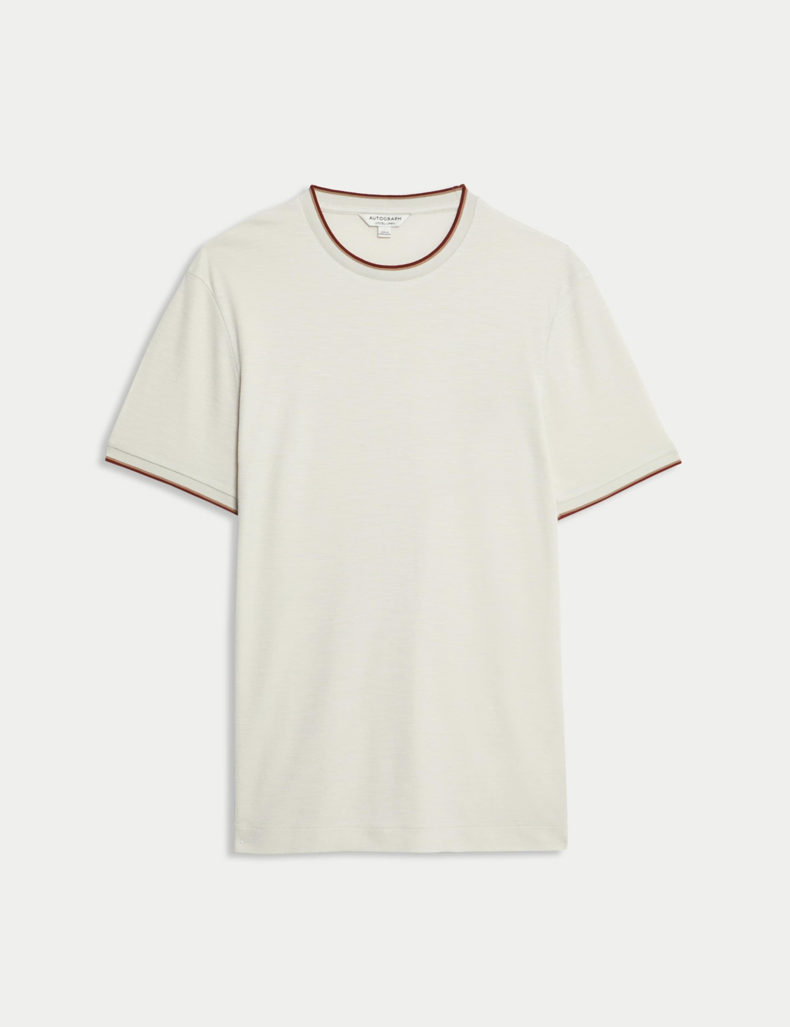 Linen Blend Crew Neck T-Shirt 2 of 6